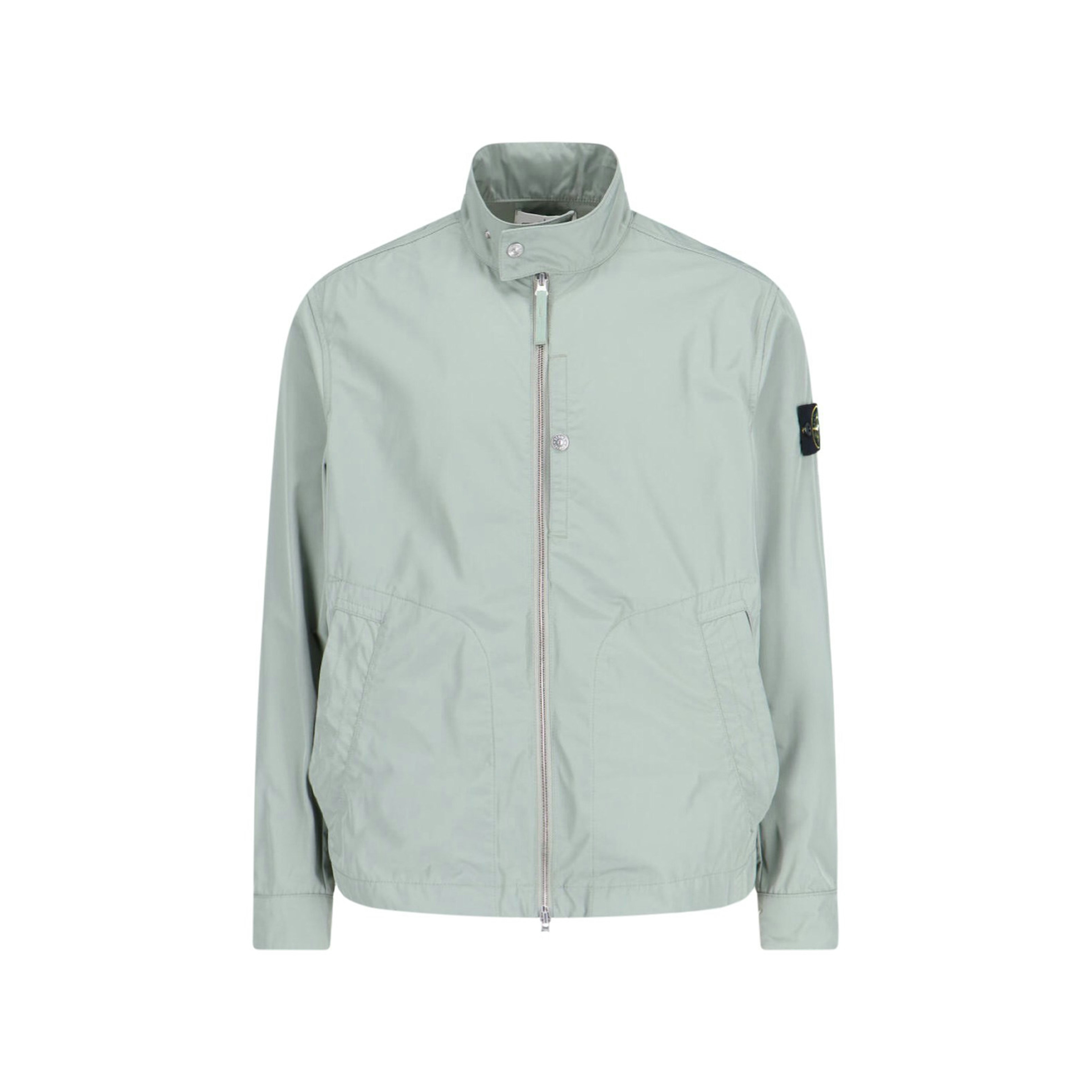 Stone Island Logo Zip Jacket Micro Twill