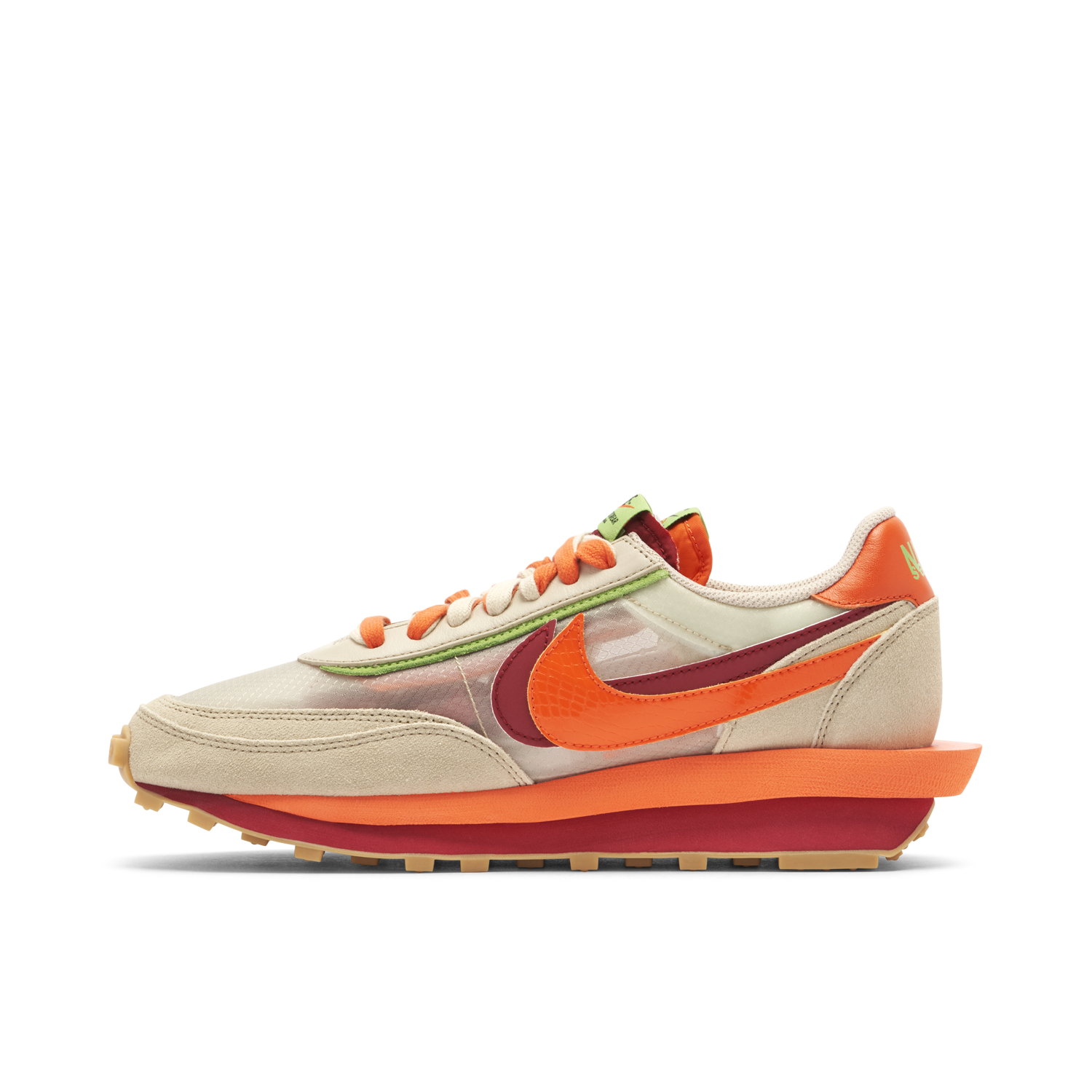 Nike LDWaffle x CLOT x Sacai Net Orange Blaze