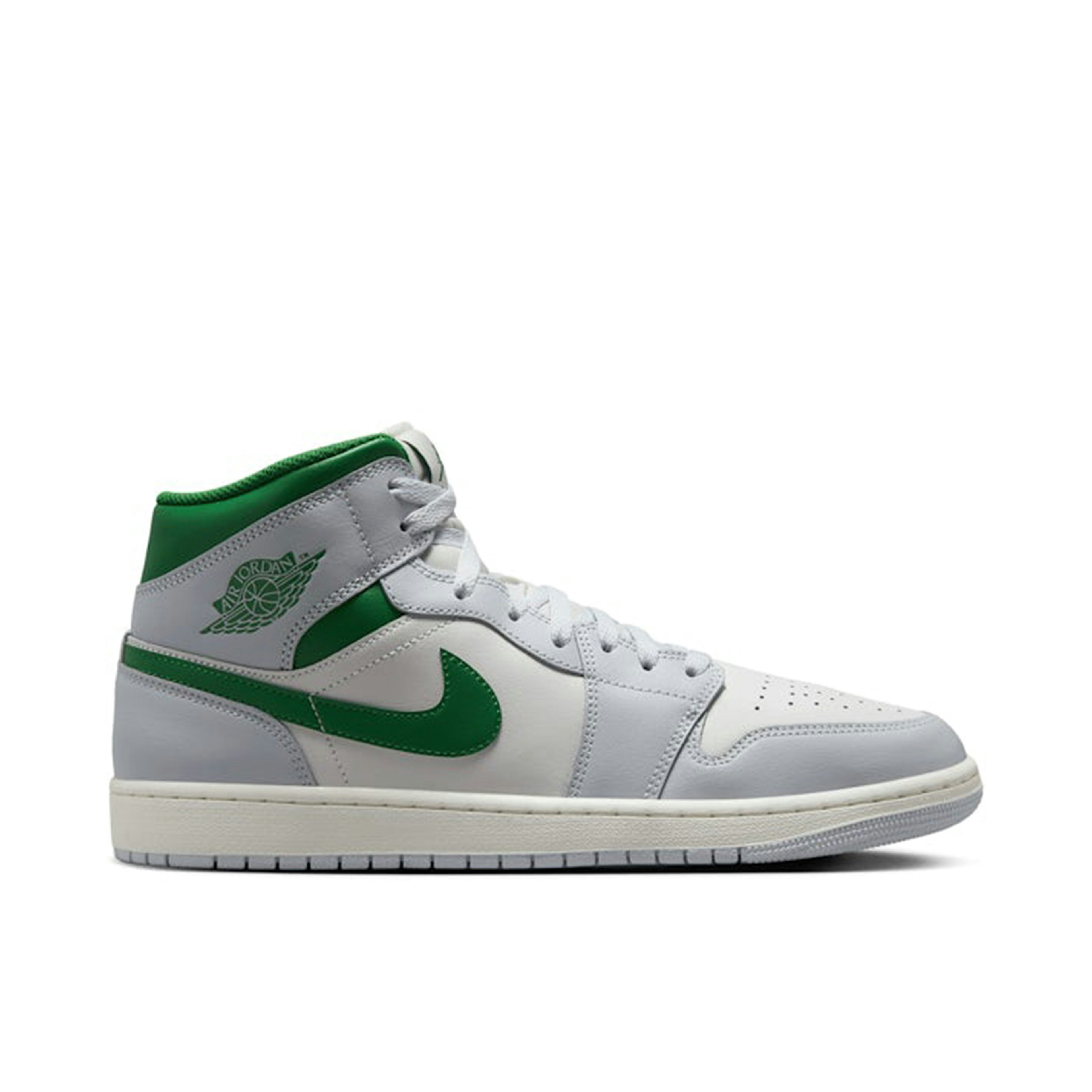 Air Jordan 1 Mid White Pure Platinum Pine Green