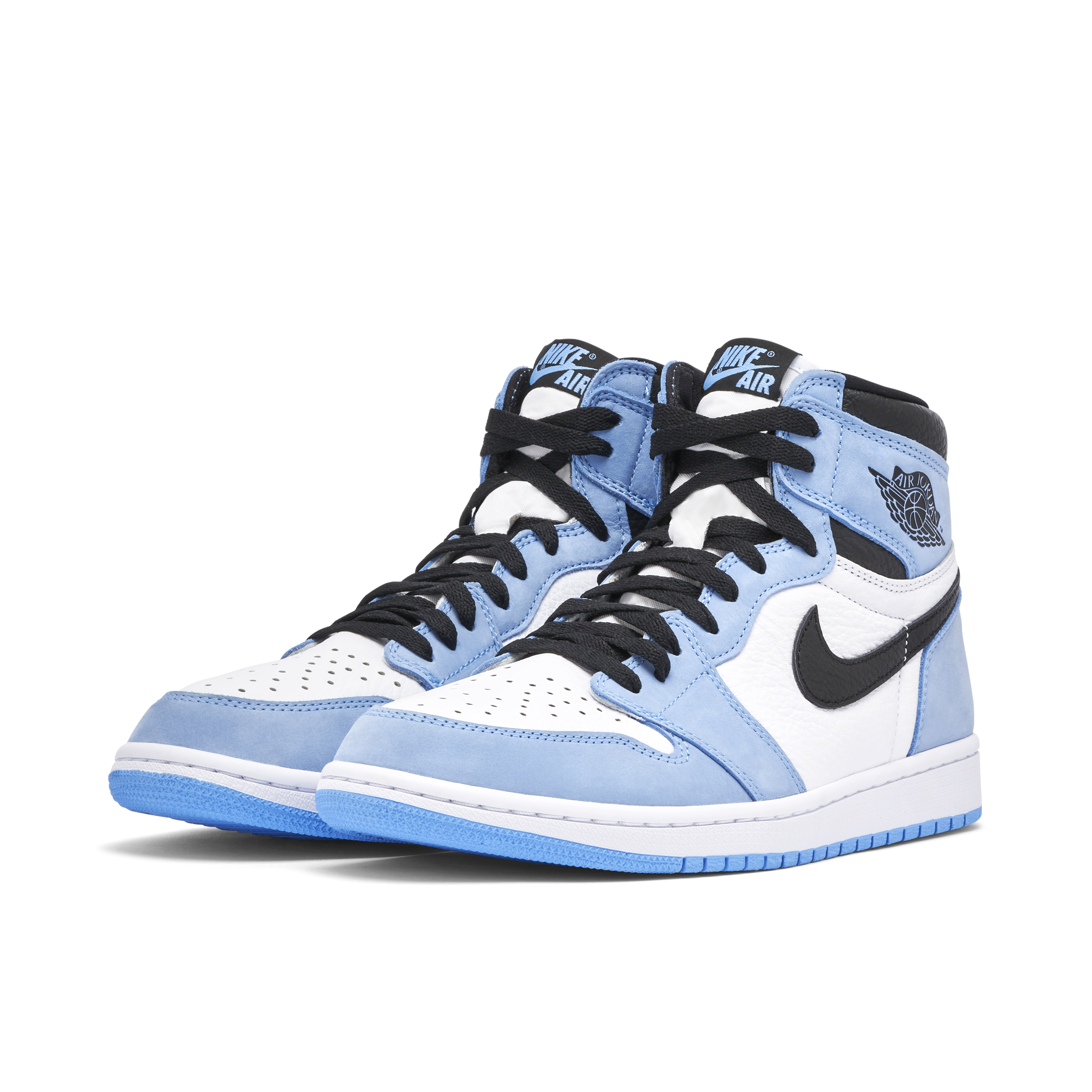 Air Jordan 1 Retro High White University Blue Black 555088 134 Laced