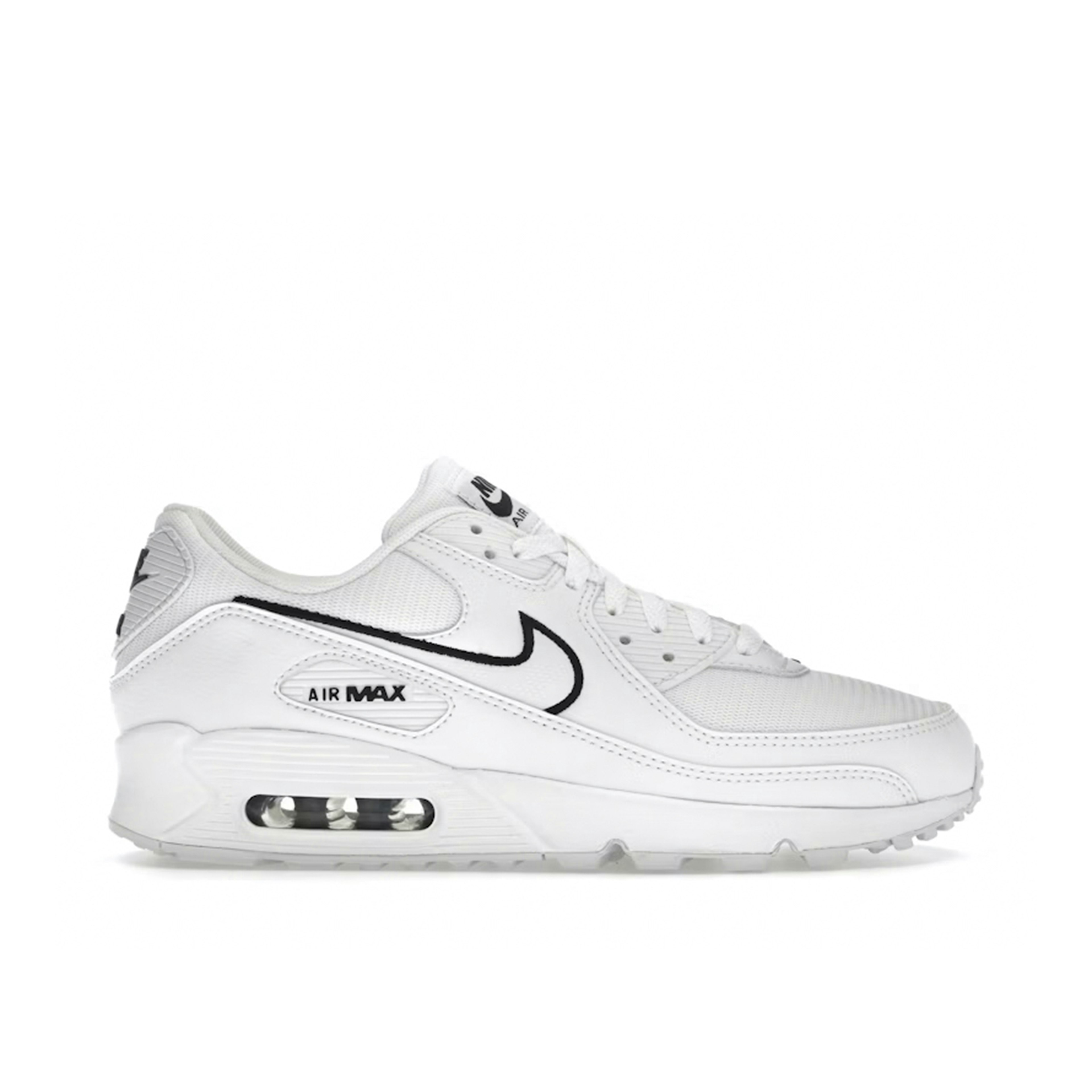 Nike Air Max 90 White Black Outlined Swoosh