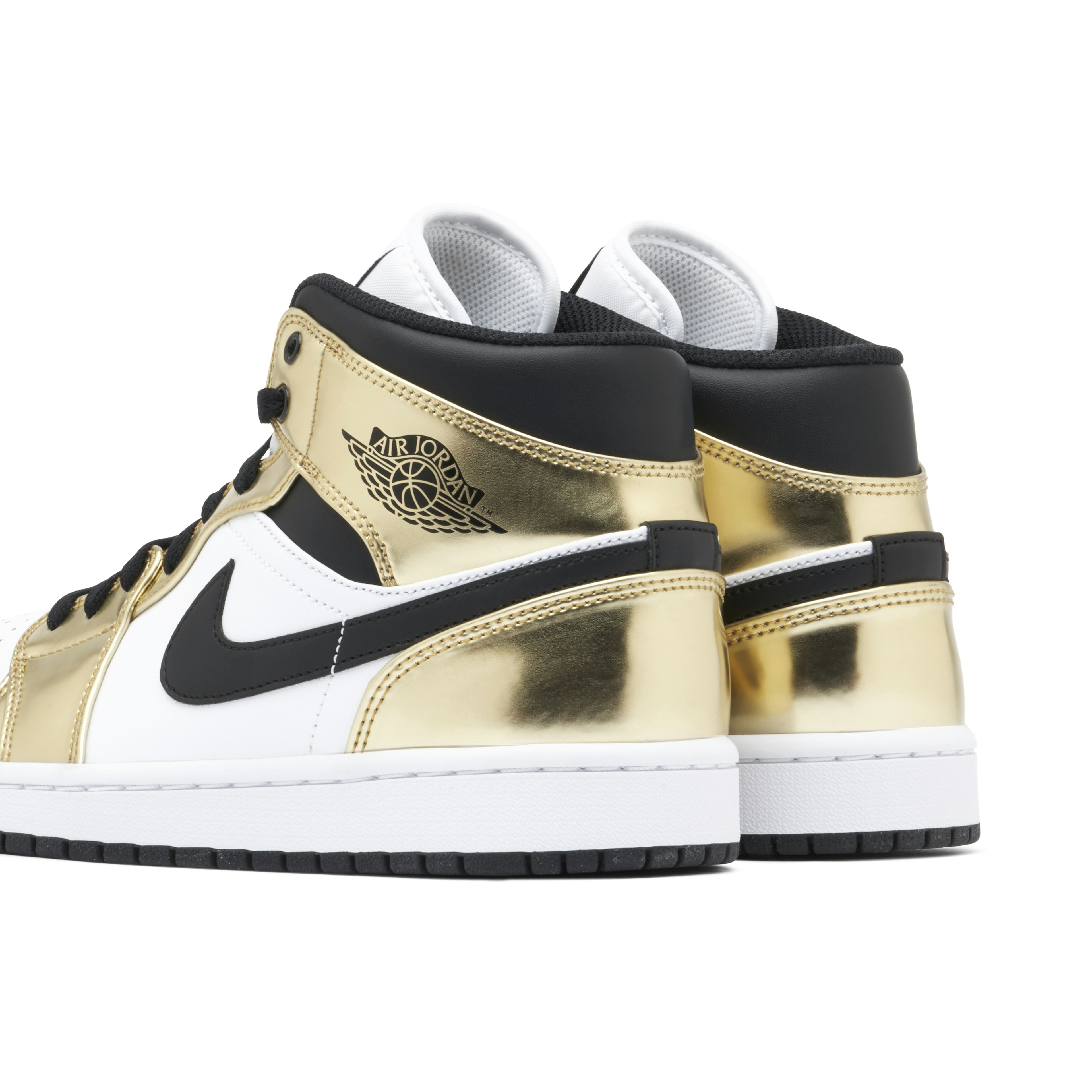 Air Jordan 1 Mid Metallic Gold Black White
