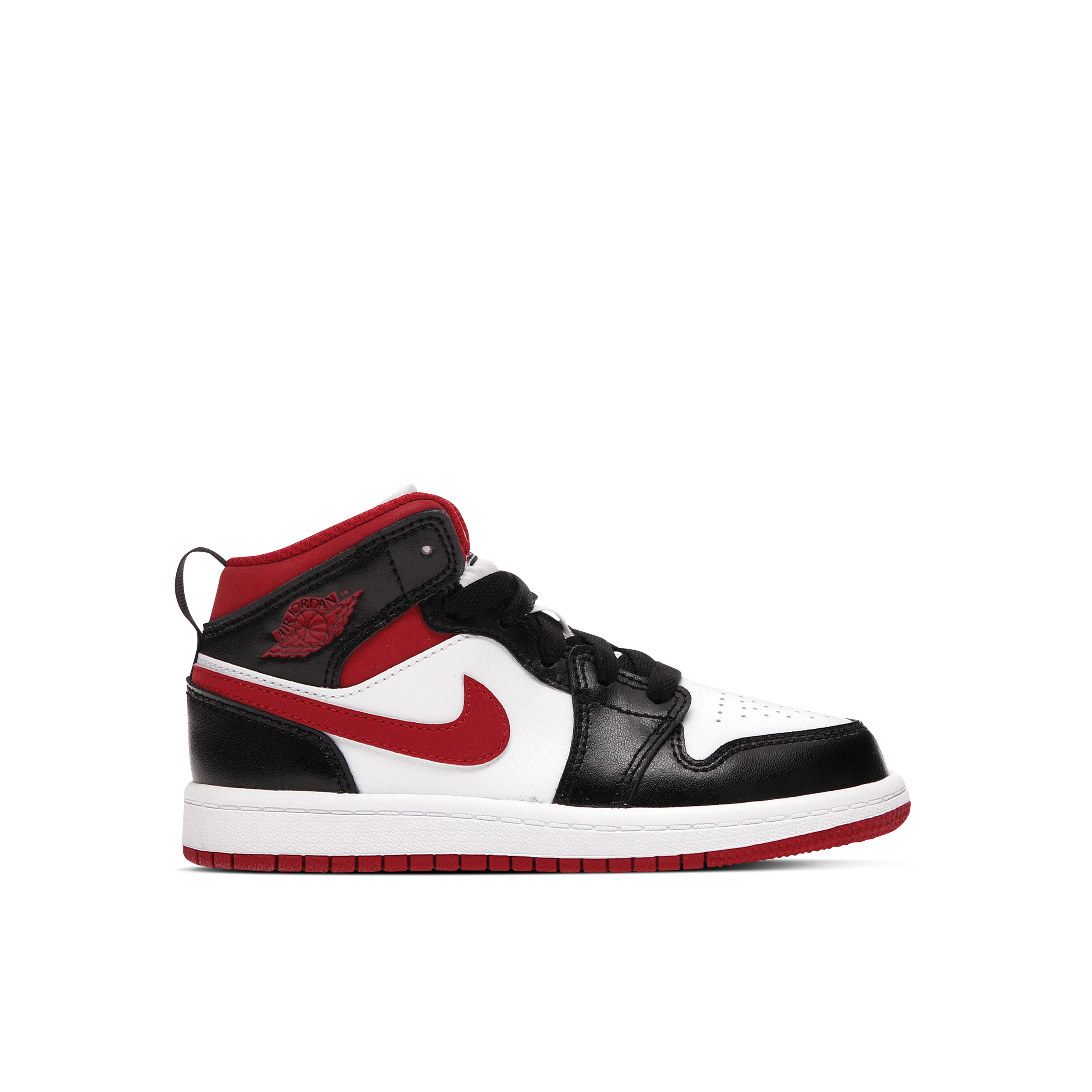 Air Jordan 1 Mid Black White Gym Red GS DJ4695 122 Laced