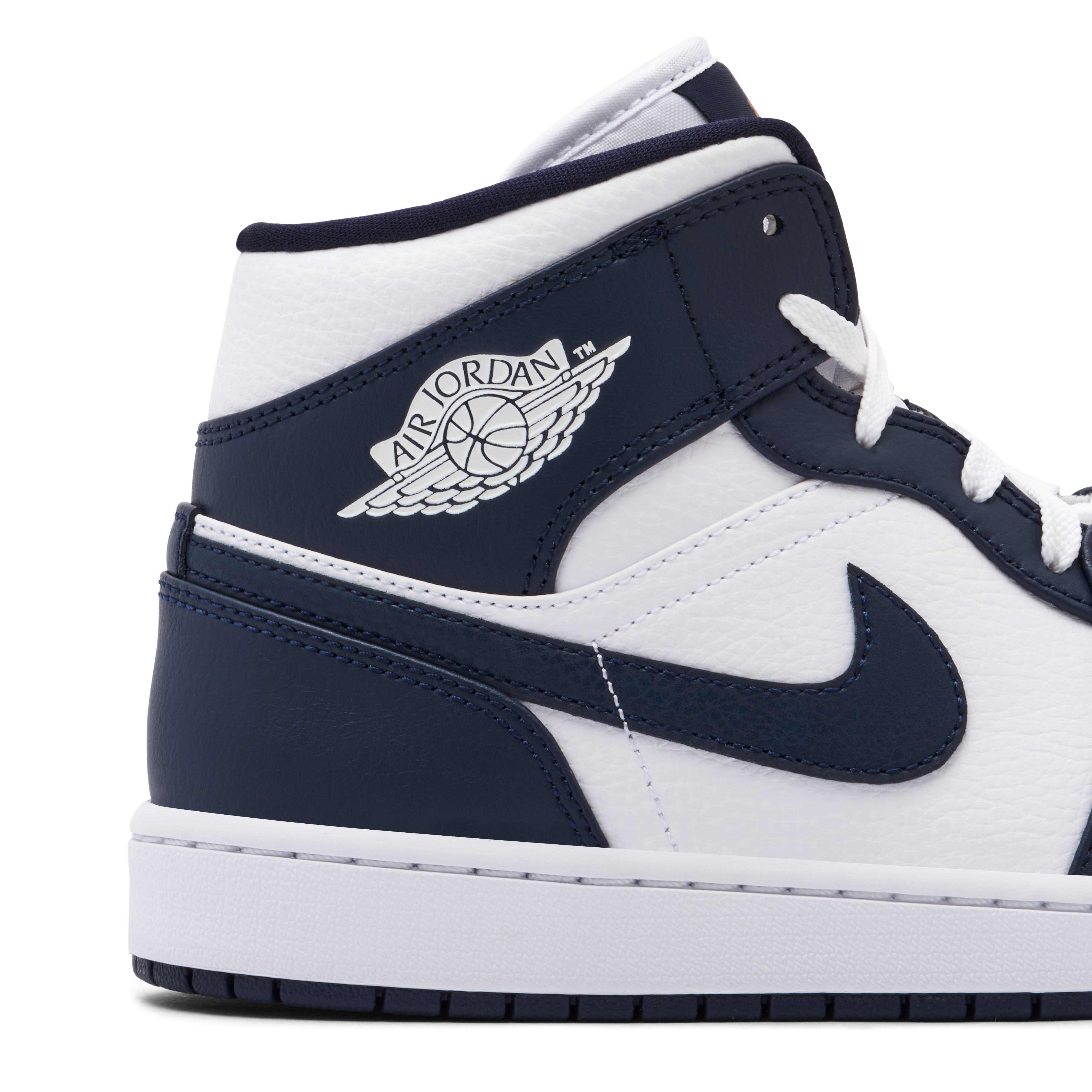 Air Jordan 1 Mid White Metallic Gold Obsidian | 554724-174 | Laced