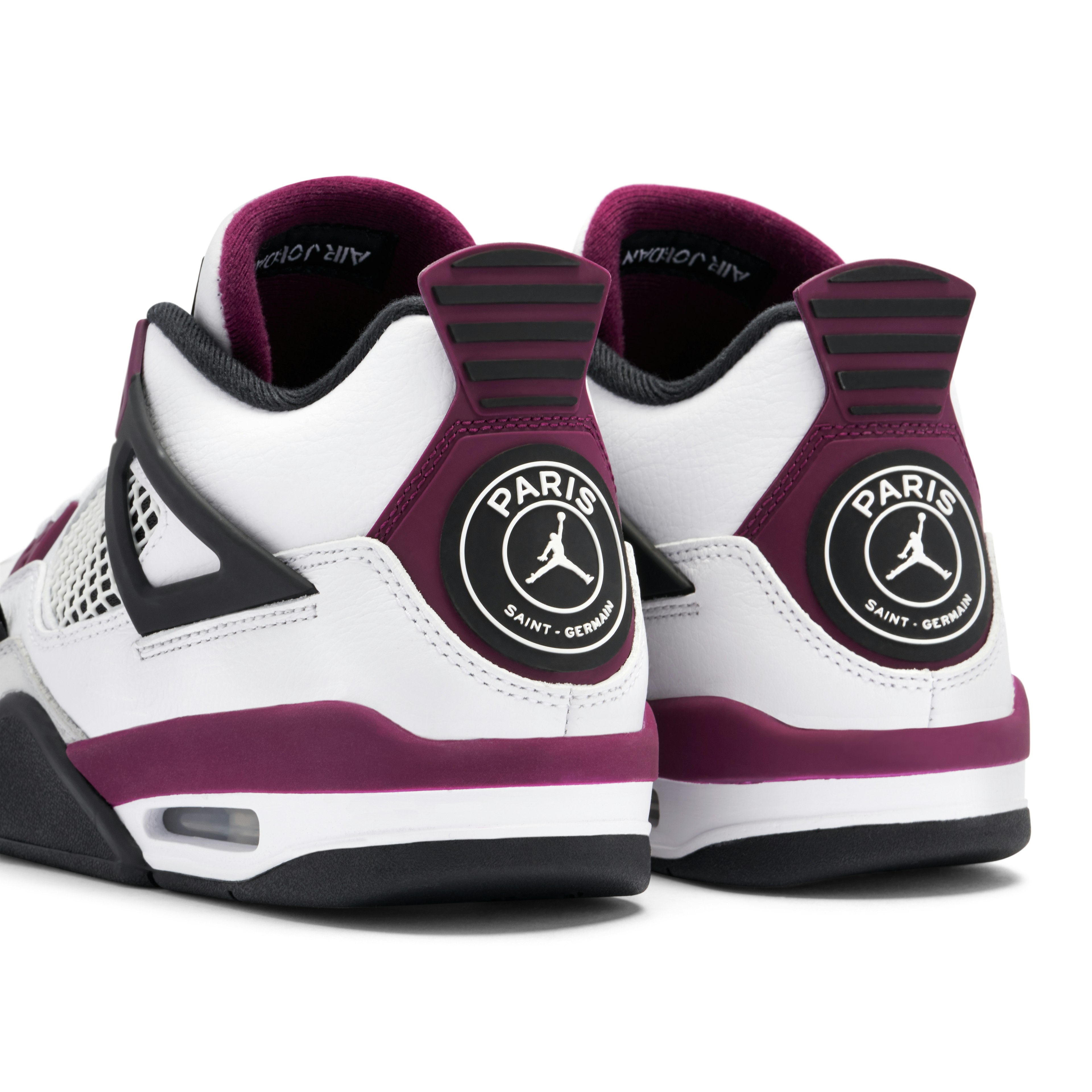 Air Jordan 4 x PSG White Neutral Grey Bordeaux GS