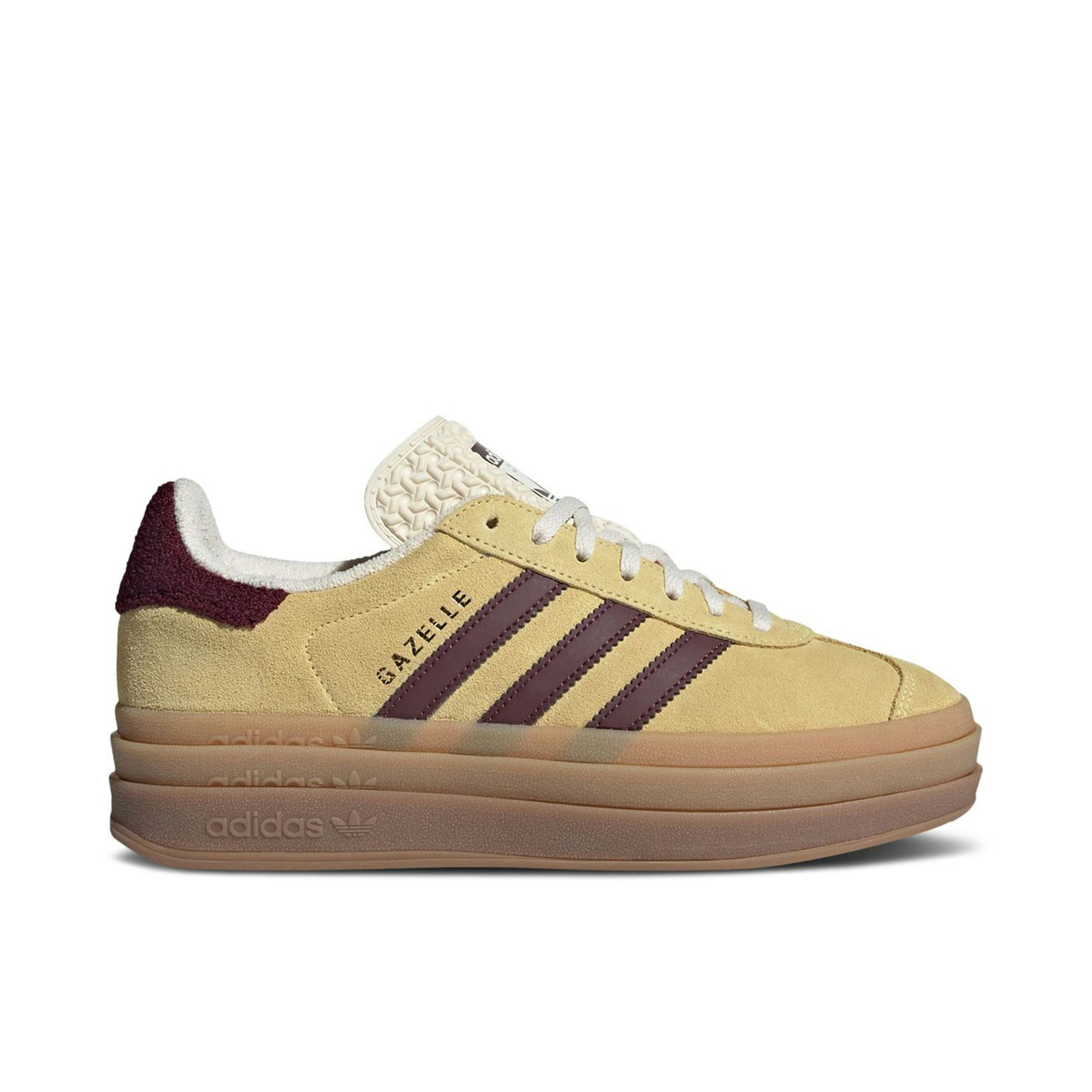 adidas Gazelle Bold Almost Yellow Maroon Womens