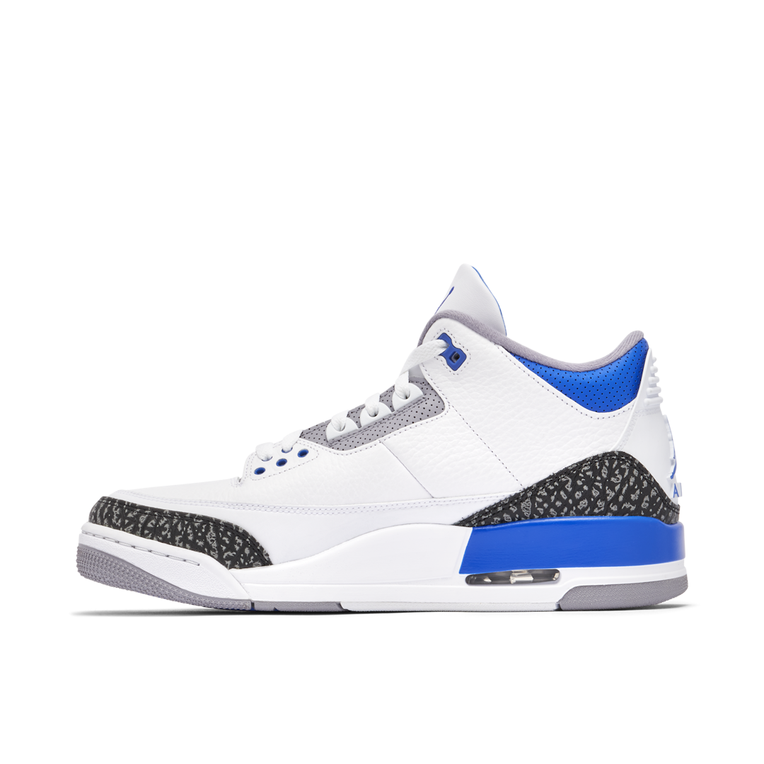 air jordan 3 retro white racer blue black