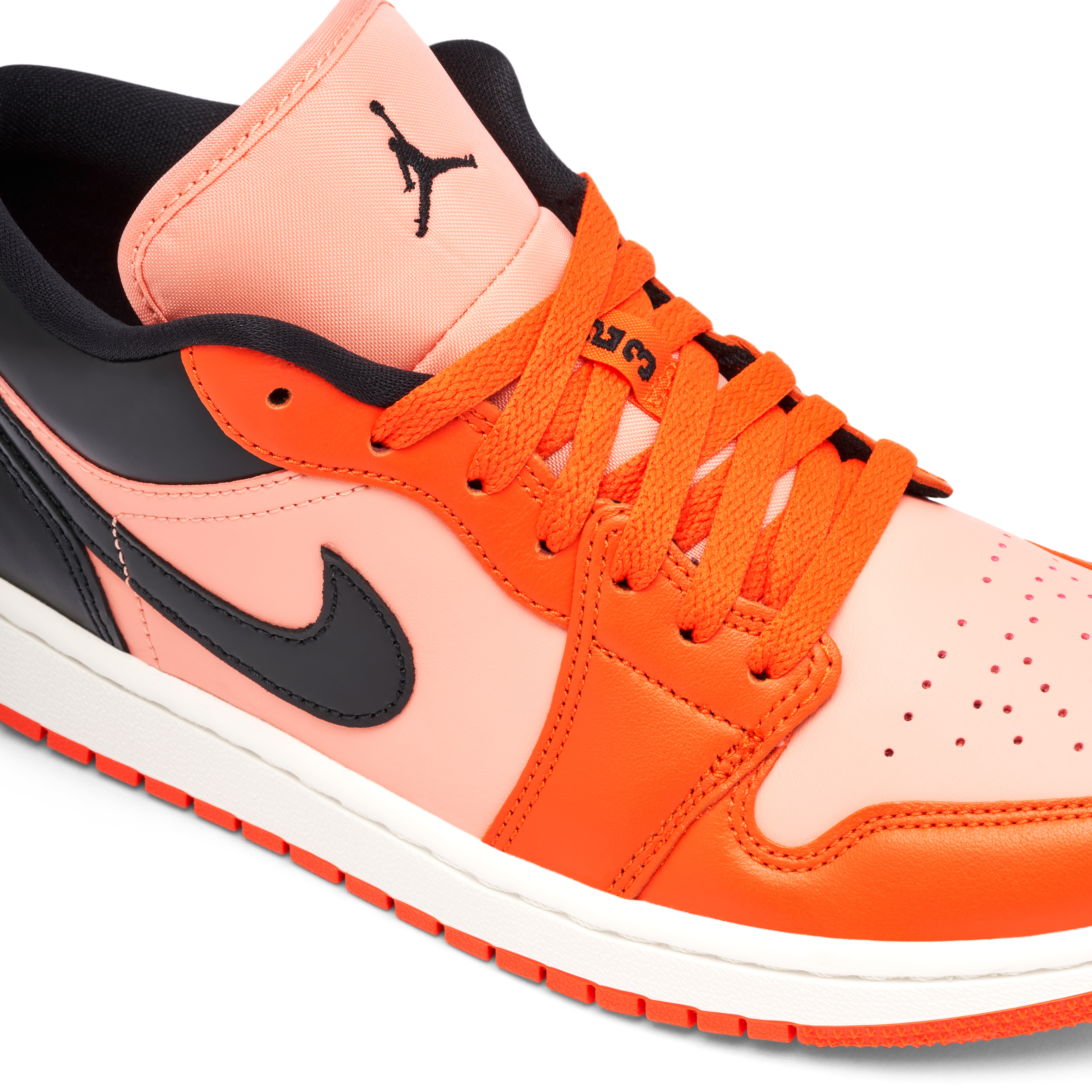 Air Jordan 1 Low Orange Black Womens DM3379 600 Laced