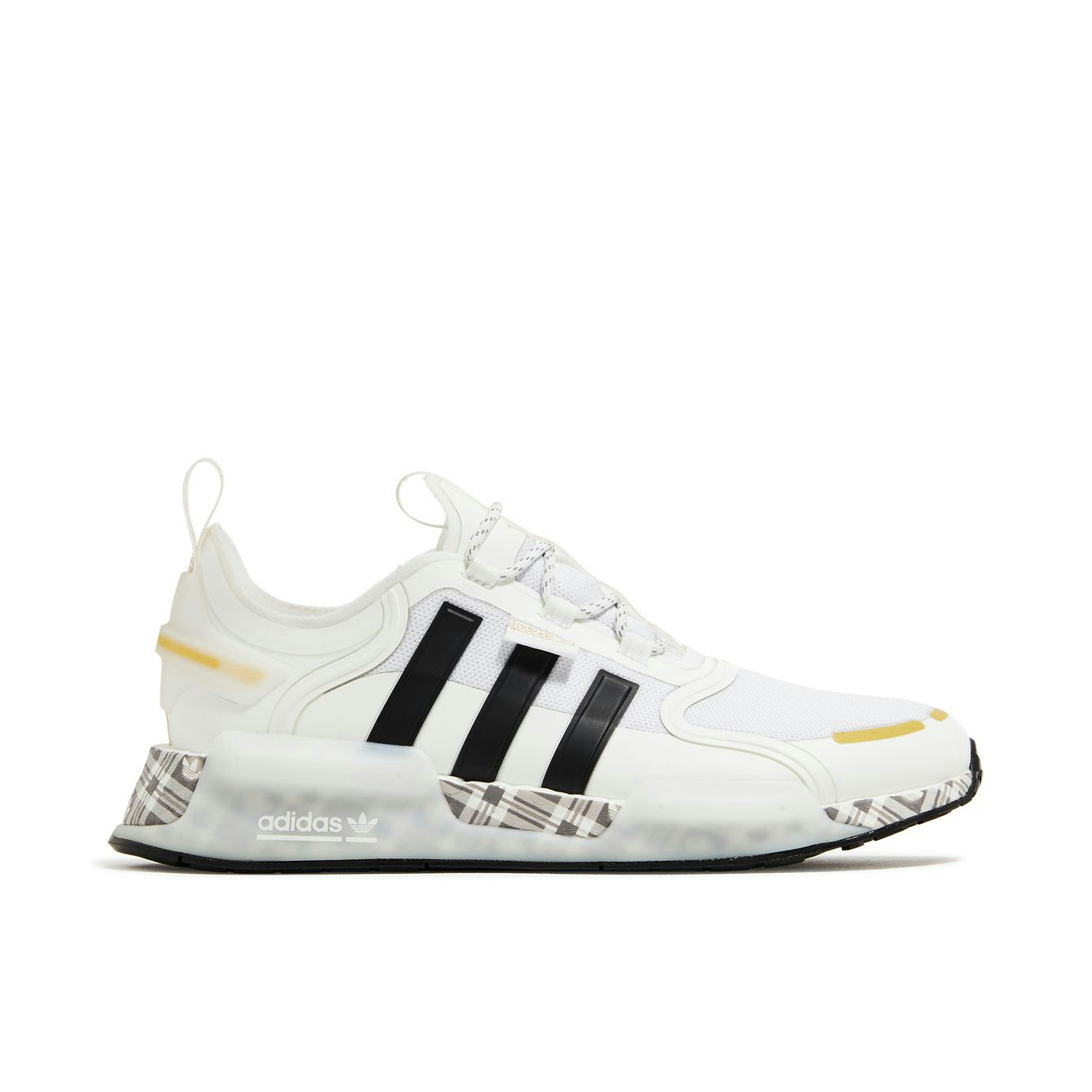 Adidas NMD R1 V3 White Black Gold Tartan Trefoil