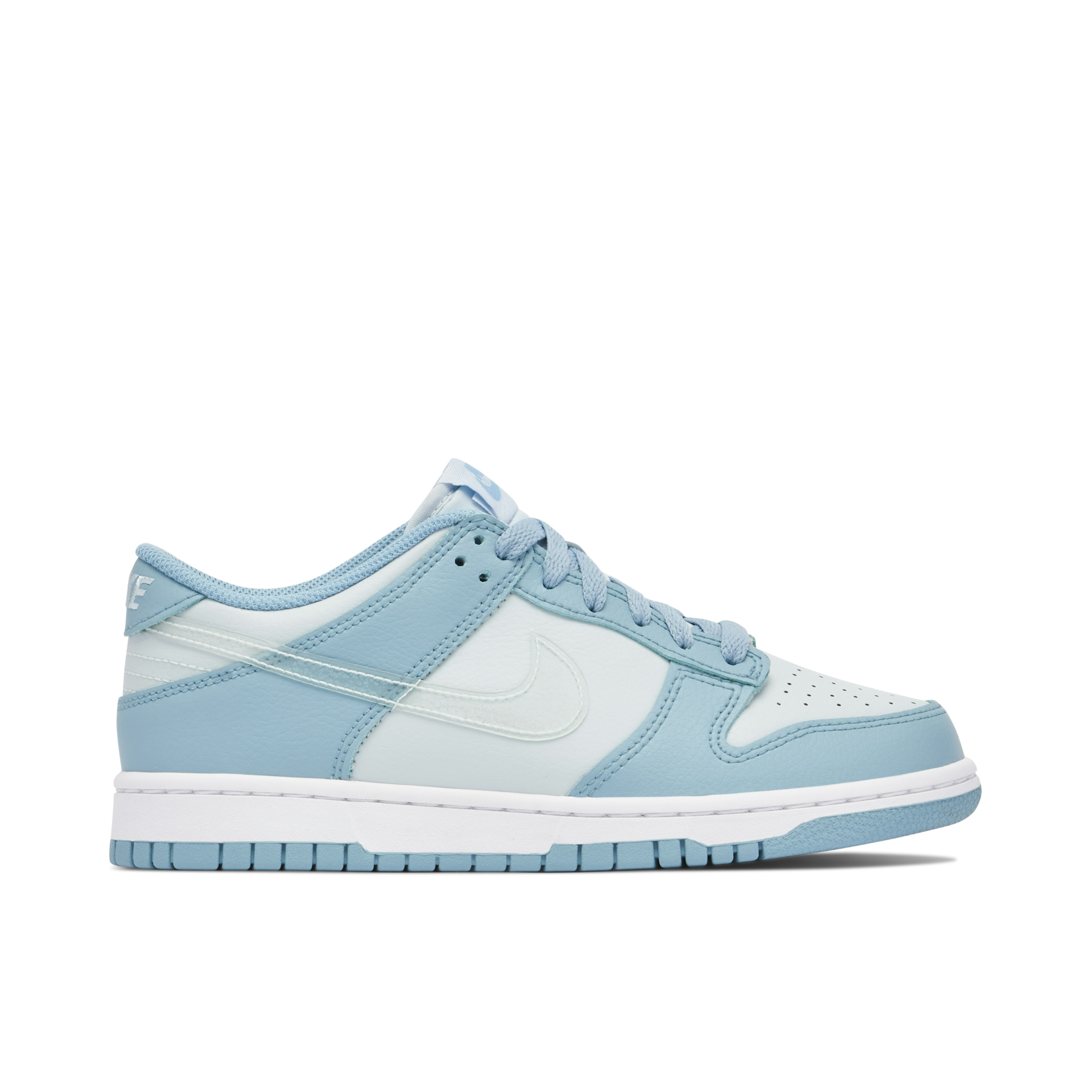 nike Details Dunk Low Clear Swoosh Blue GS