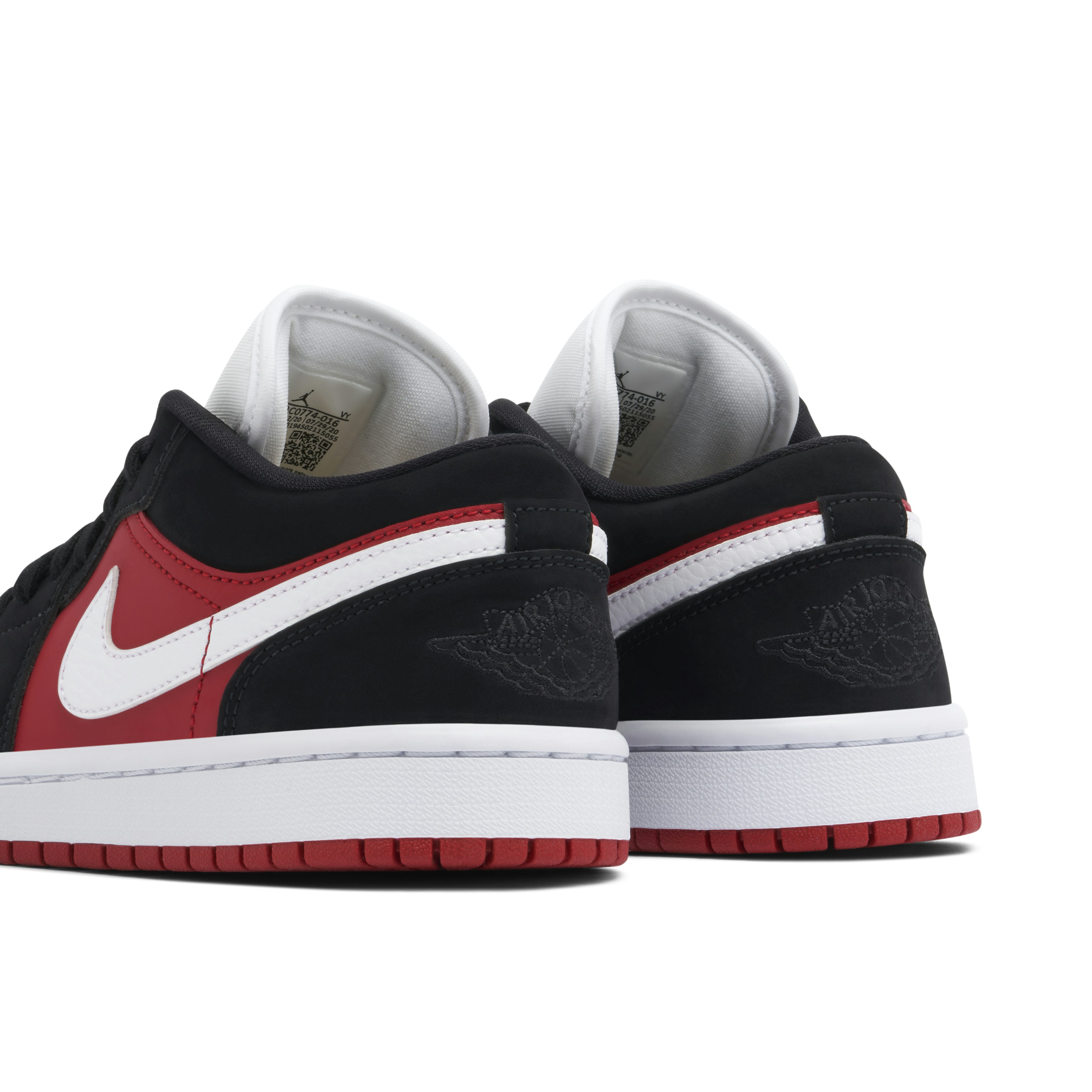 Air Jordan 1 Low Black White Gym Red Womens