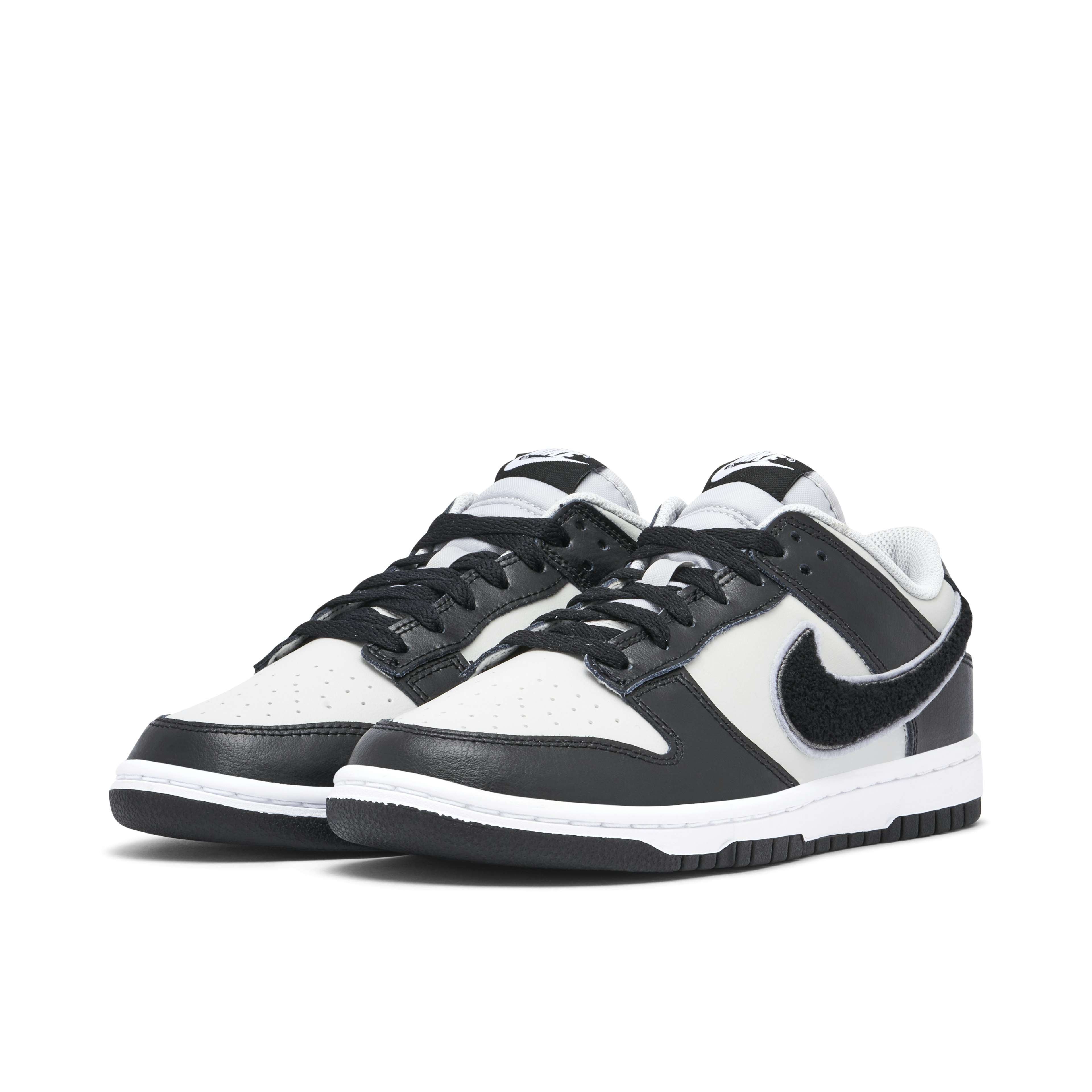 Nike Dunk Low Chenille Swoosh Black Grey