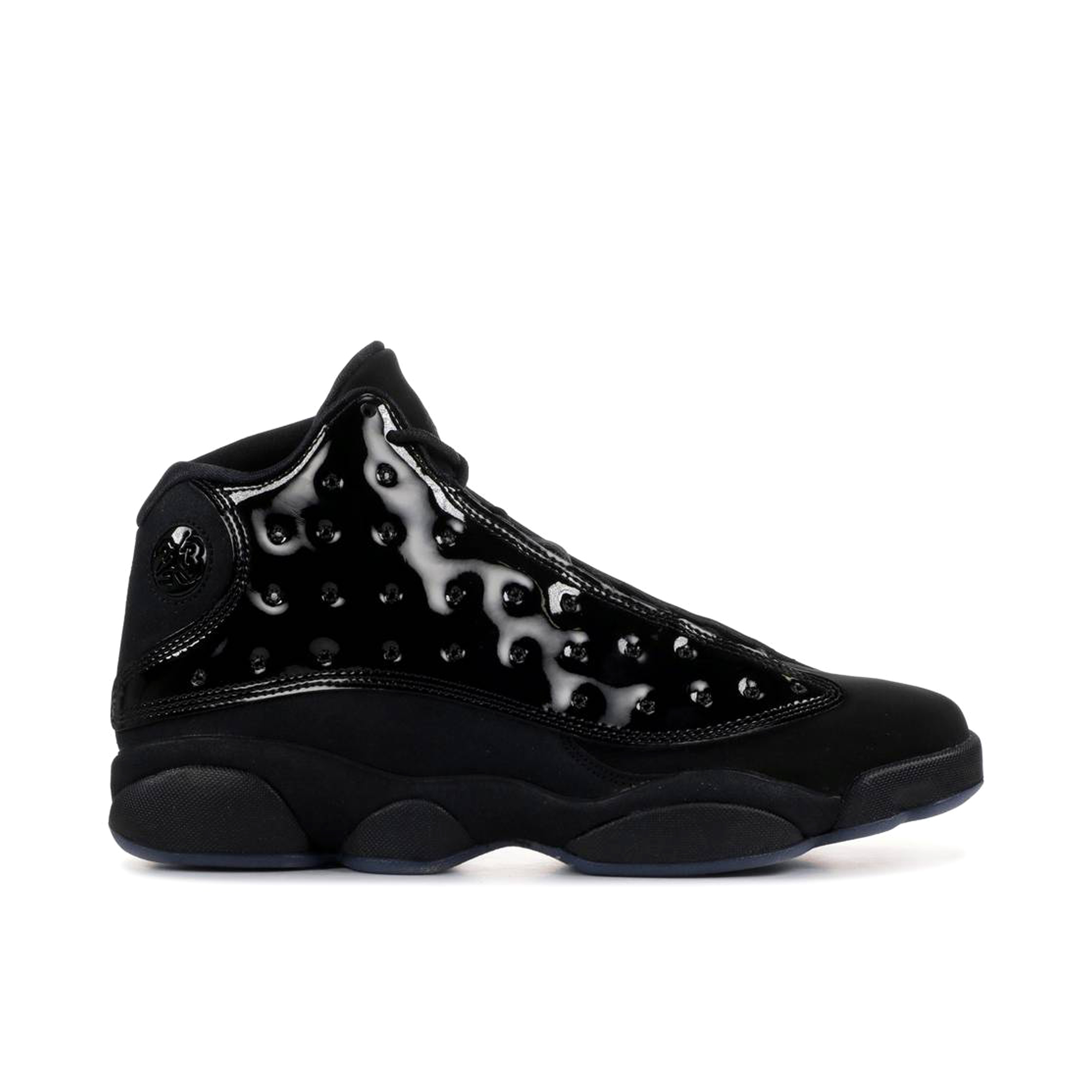 Black leather jordan 13 best sale