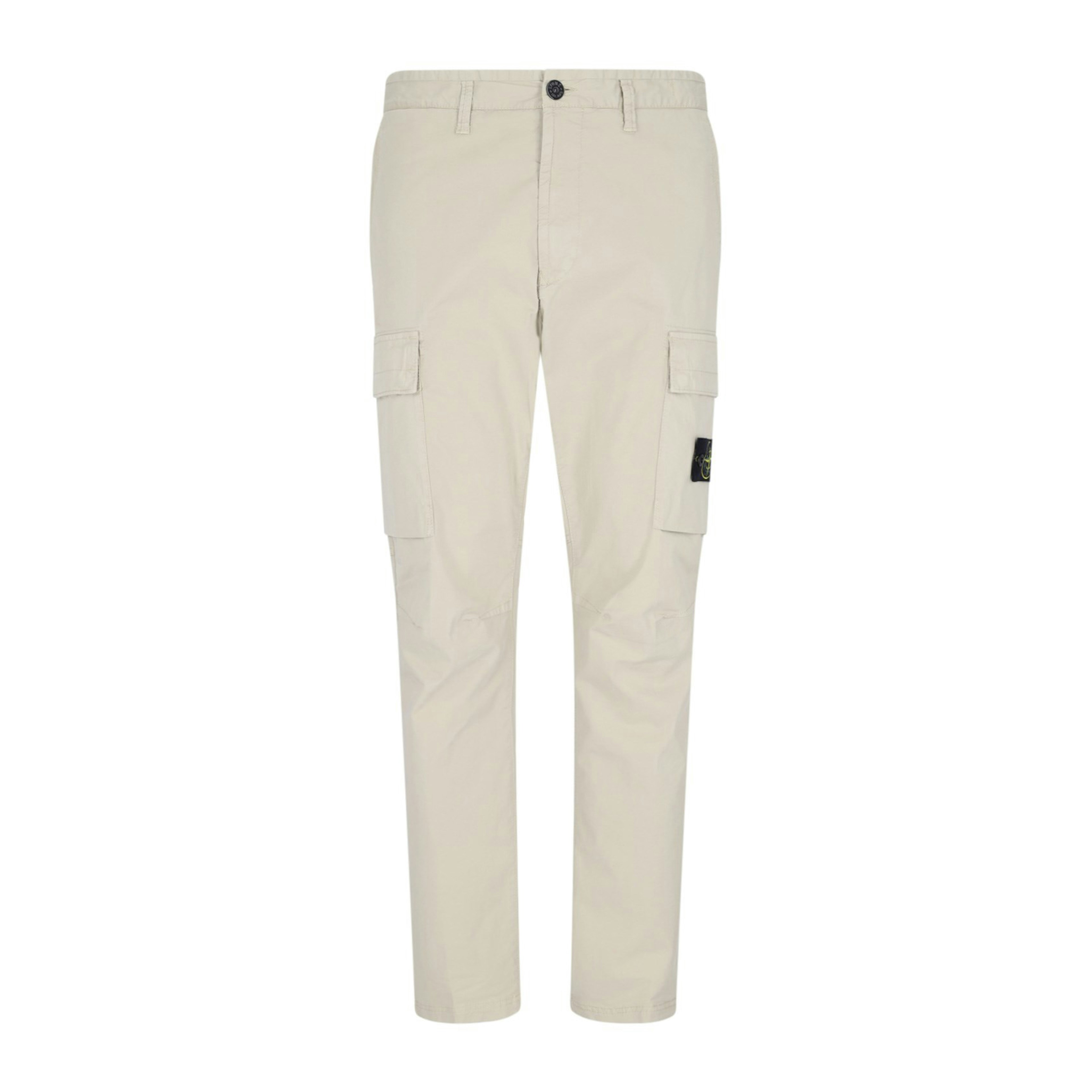 Stone Island Logo Cargo Pants Cream