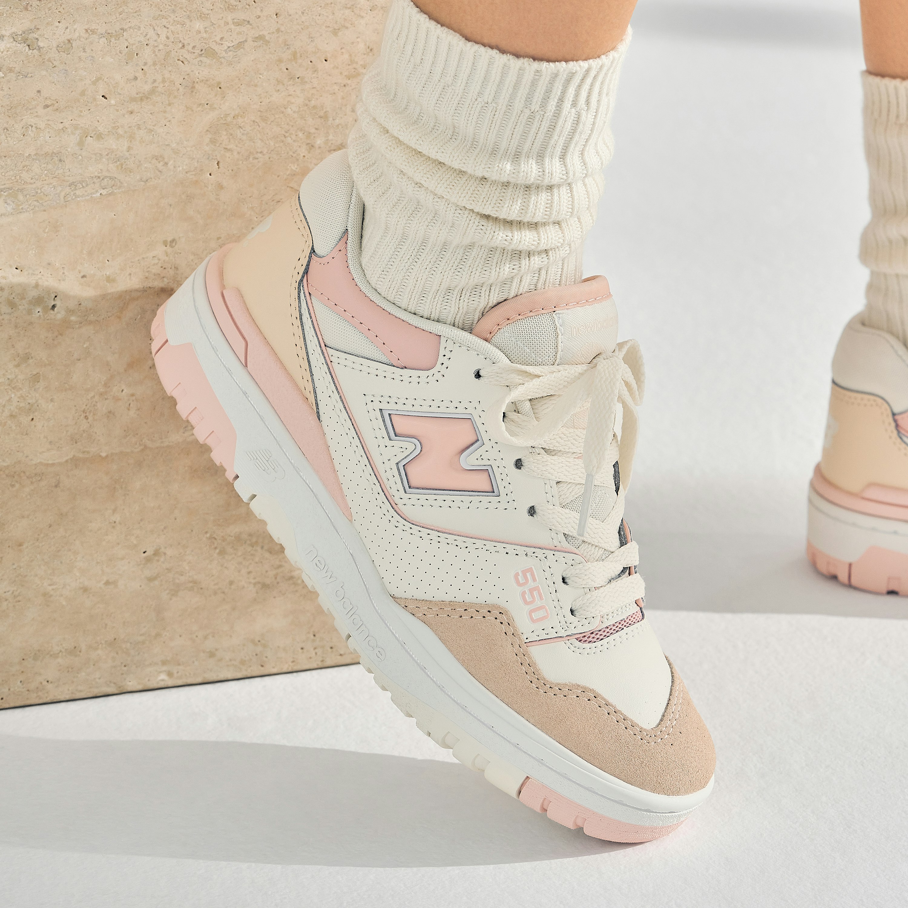 New Balance 550 White Pink Womens