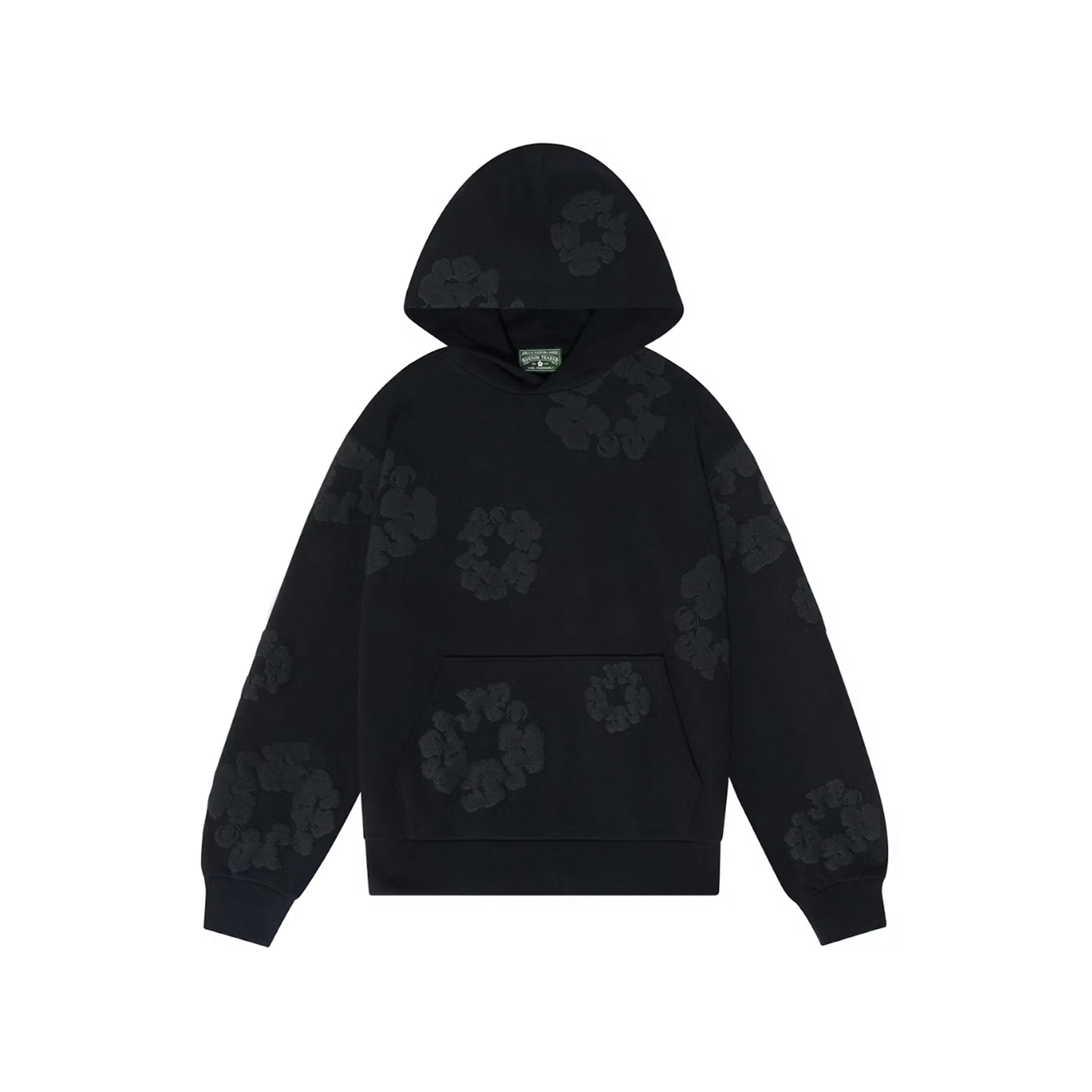 Denim Tears Cotton Wreath Hoodie Black Monochrome