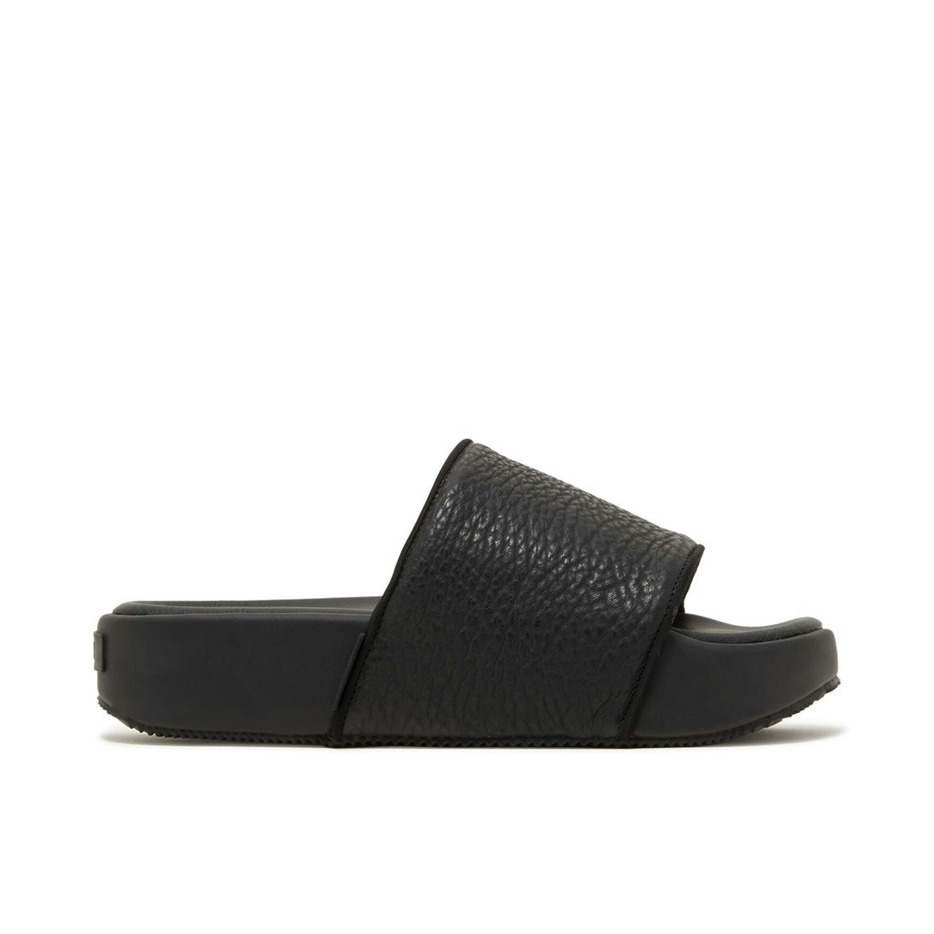 Adidas Y-3 Slides Tumbled Leather Black