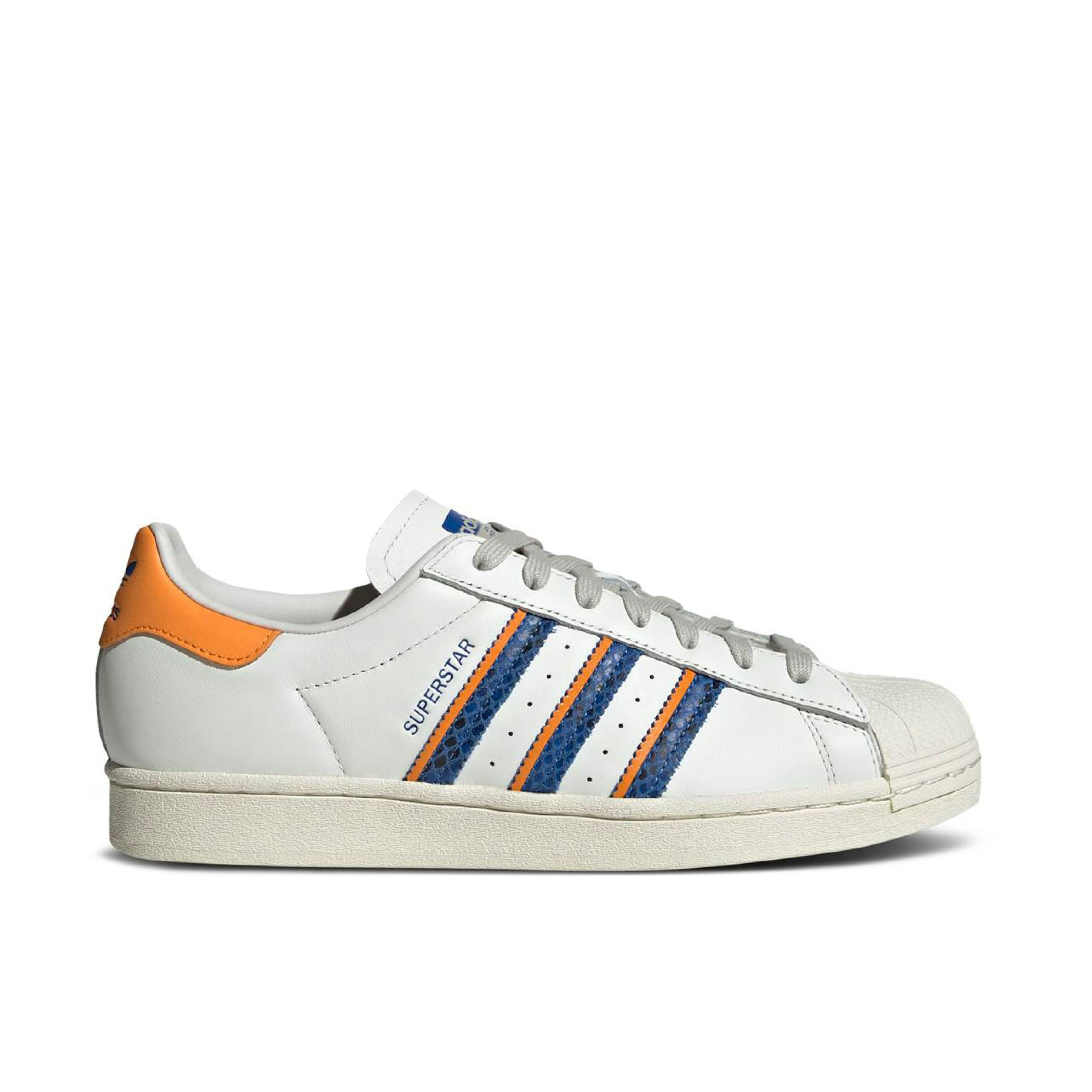 Adidas Superstar White Orange Rush Snakeskin