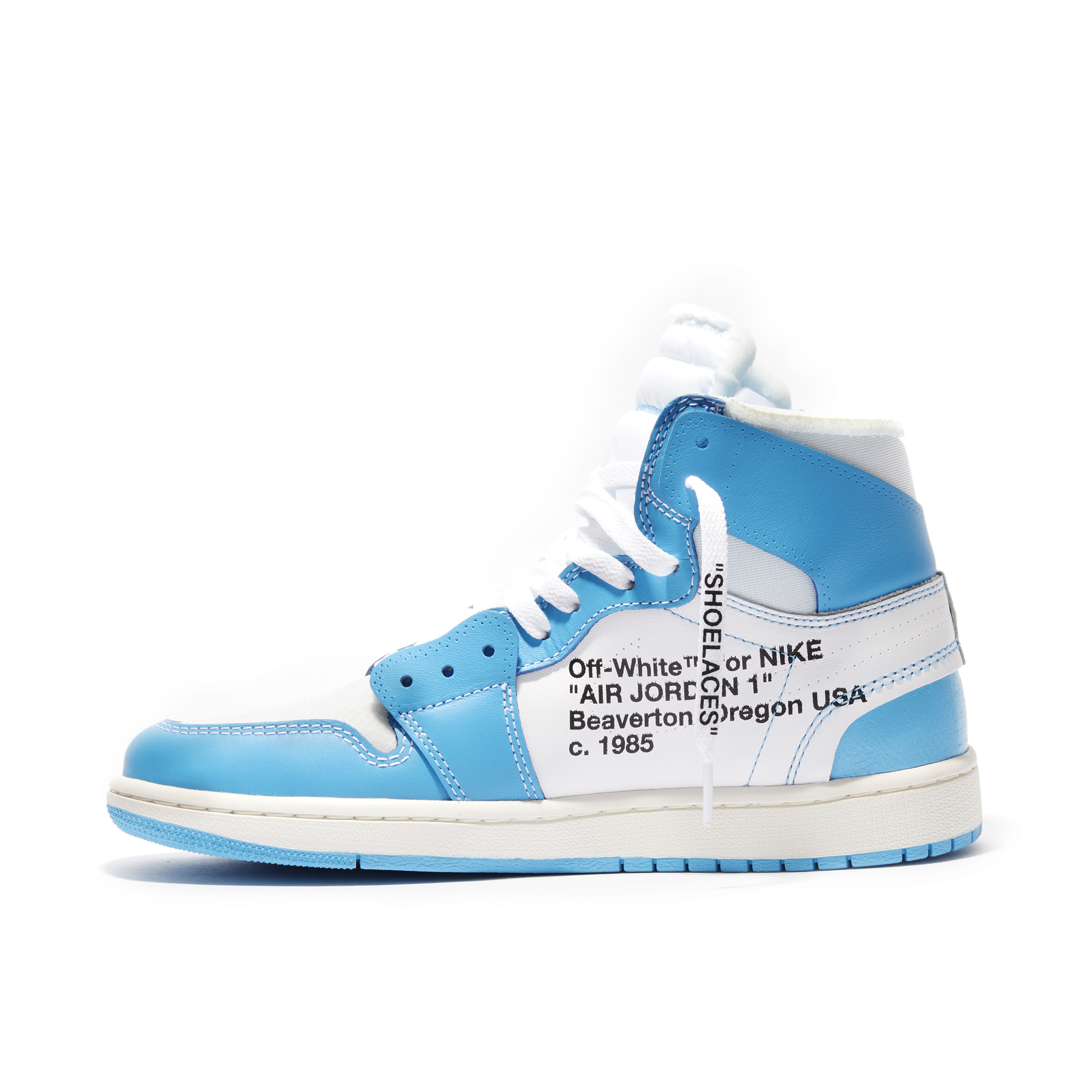 Air Jordan 1 Retro High UNC x Off White AQ0818 148 Laced