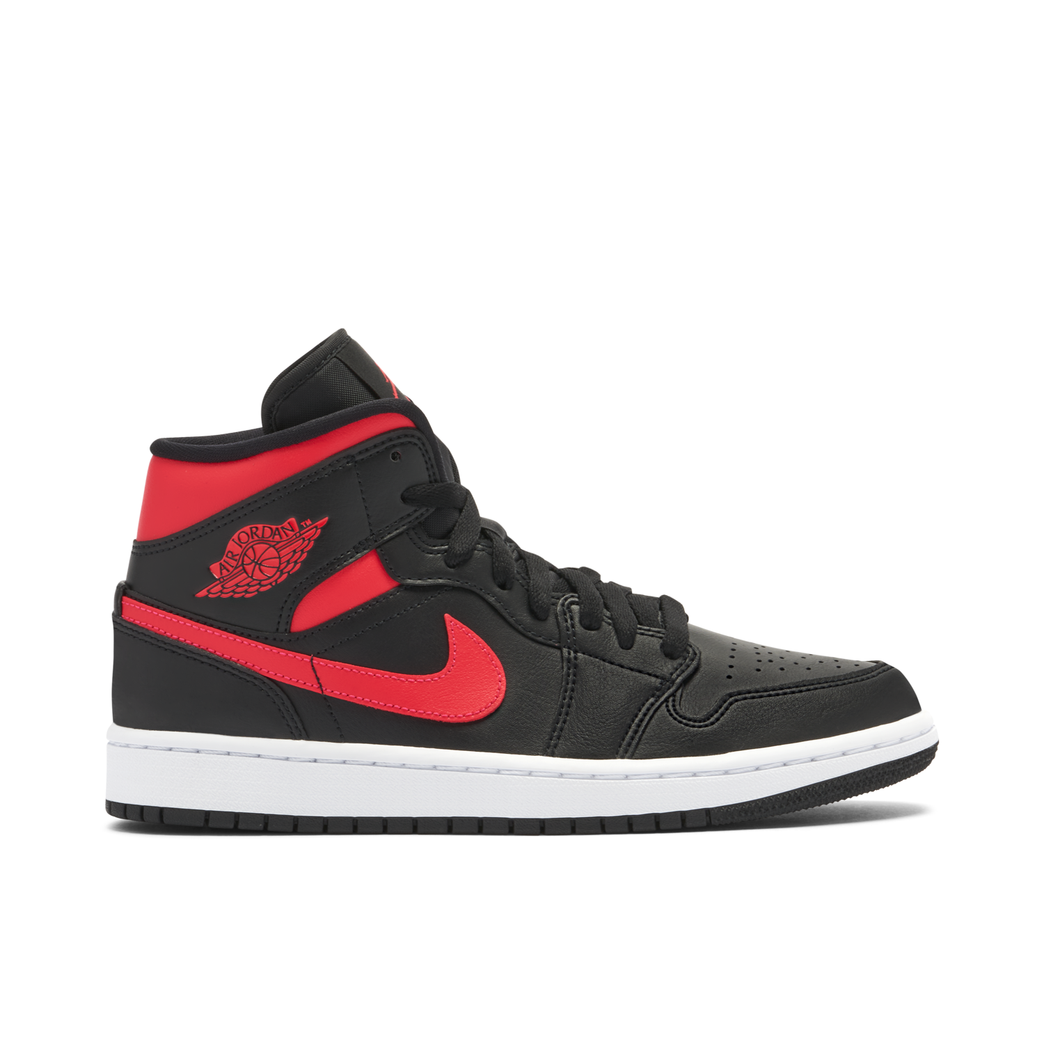 Air Jordan 1 Mid Black Siren Red Womens | BQ6472-004 | Laced