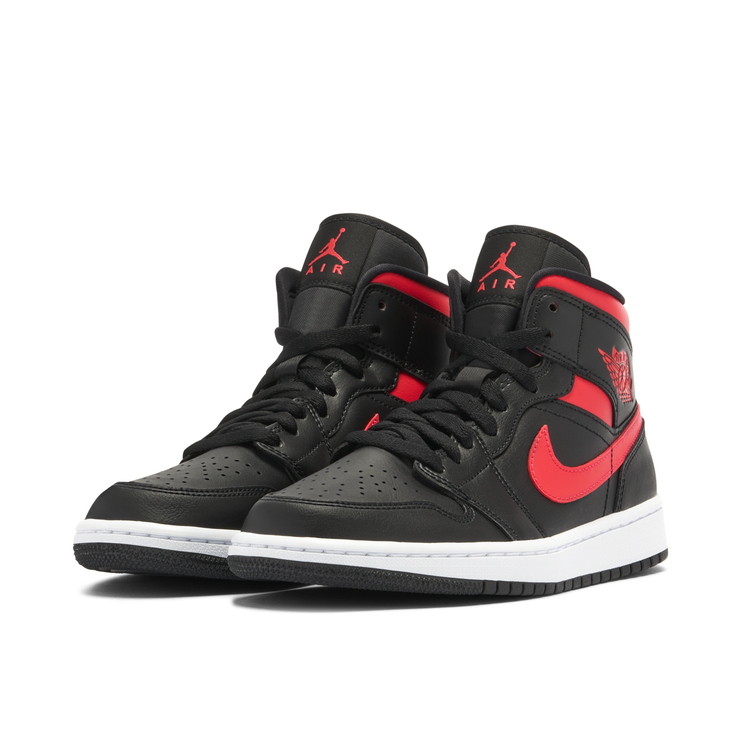 Air Jordan 1 Mid Black Siren Red Womens