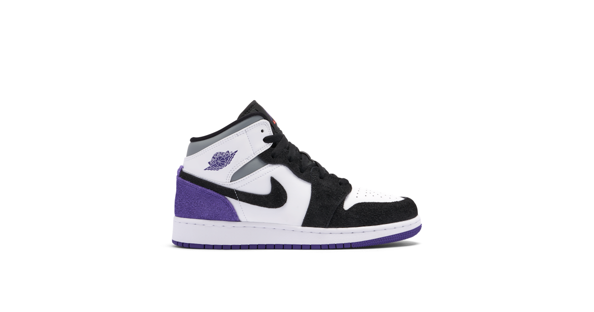 Air Jordan 1 Mid SE Purple GS BQ6931 105 Laced