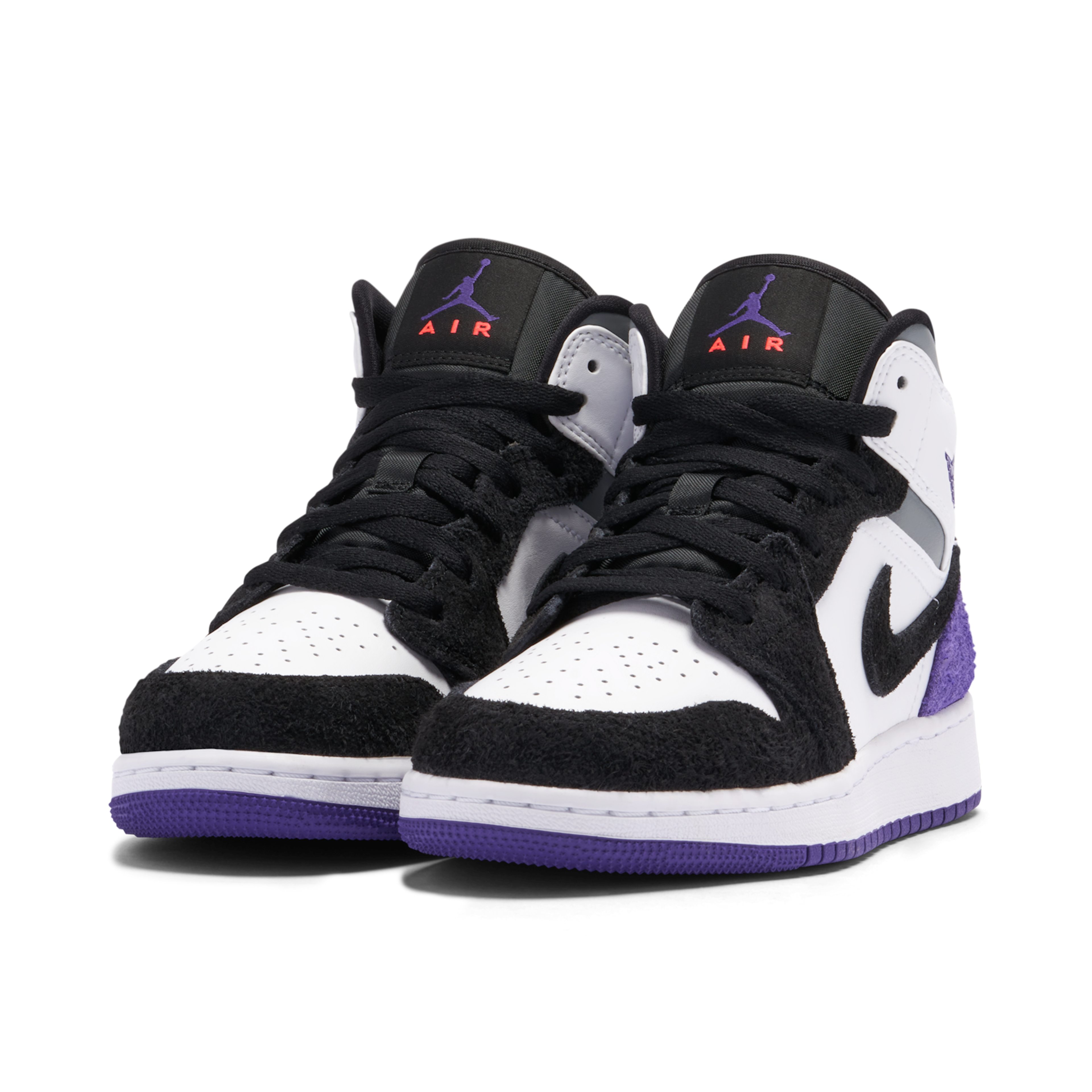 Air Jordan 1 Mid SE Purple GS BQ6931 105 Laced