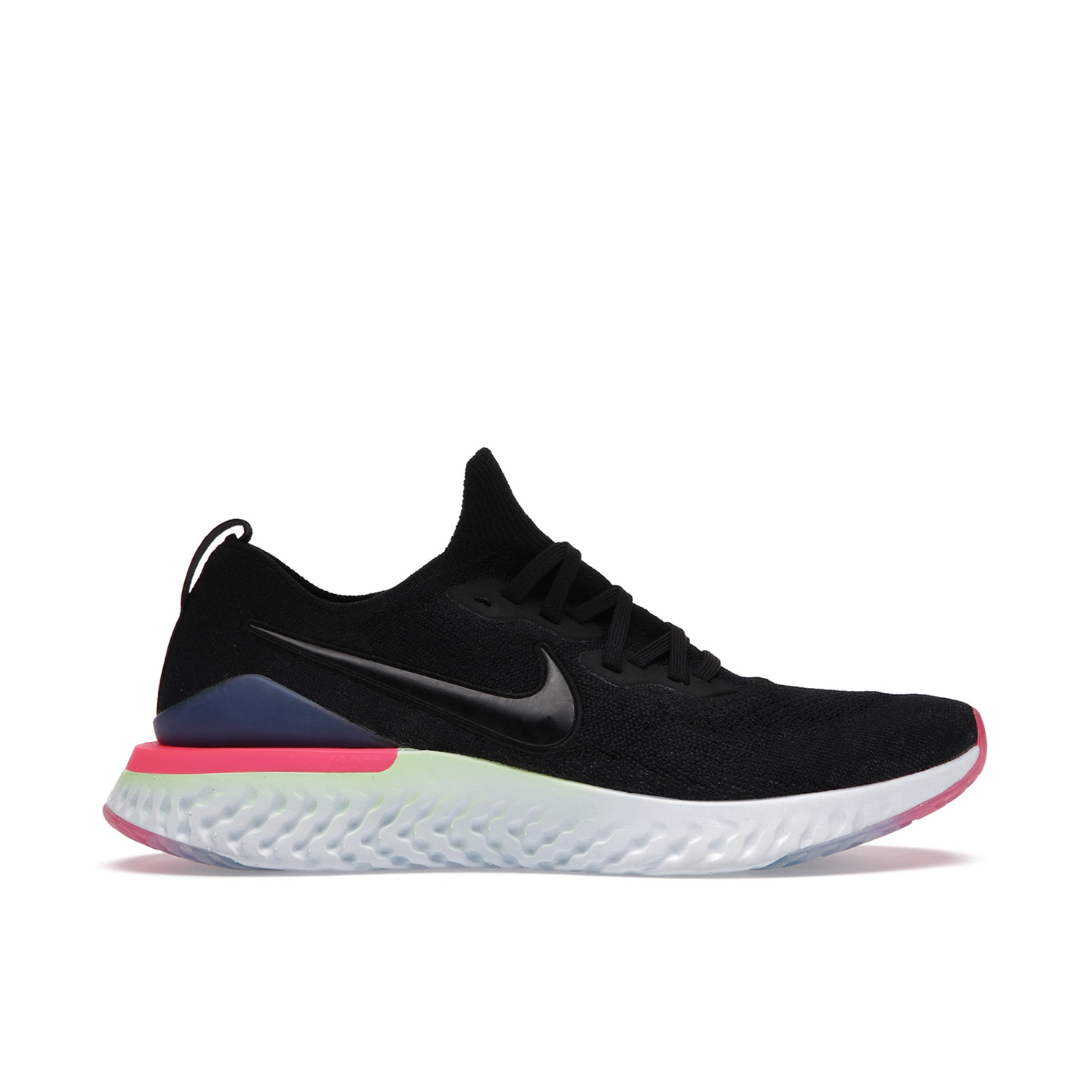 Nike Epic React Flyknit 2 Black Pink BQ8928 003 Laced