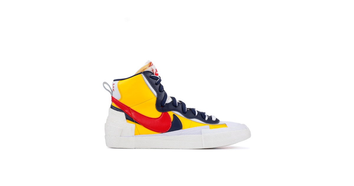 Sacai x Nike Blazer Mid Maize Navy BV0072-700 Laced