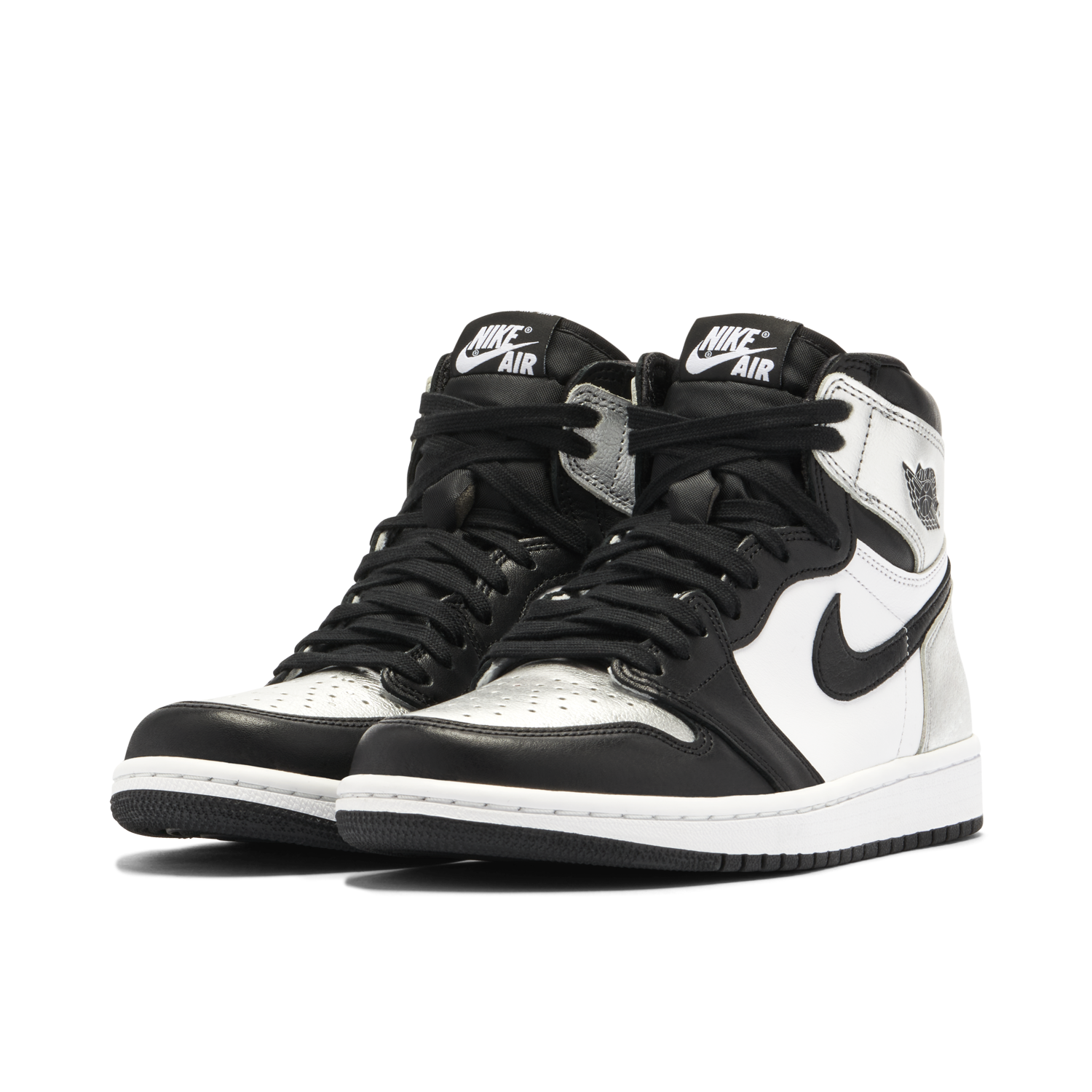 Air jordan 1 black and silver discount
