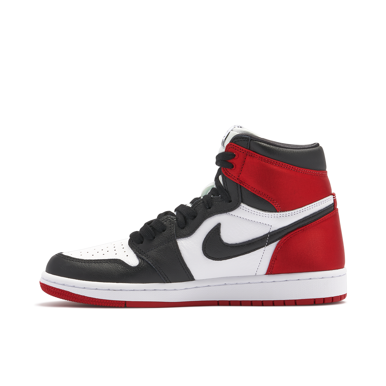 Air Jordan 1 Satin Black Toe Womens