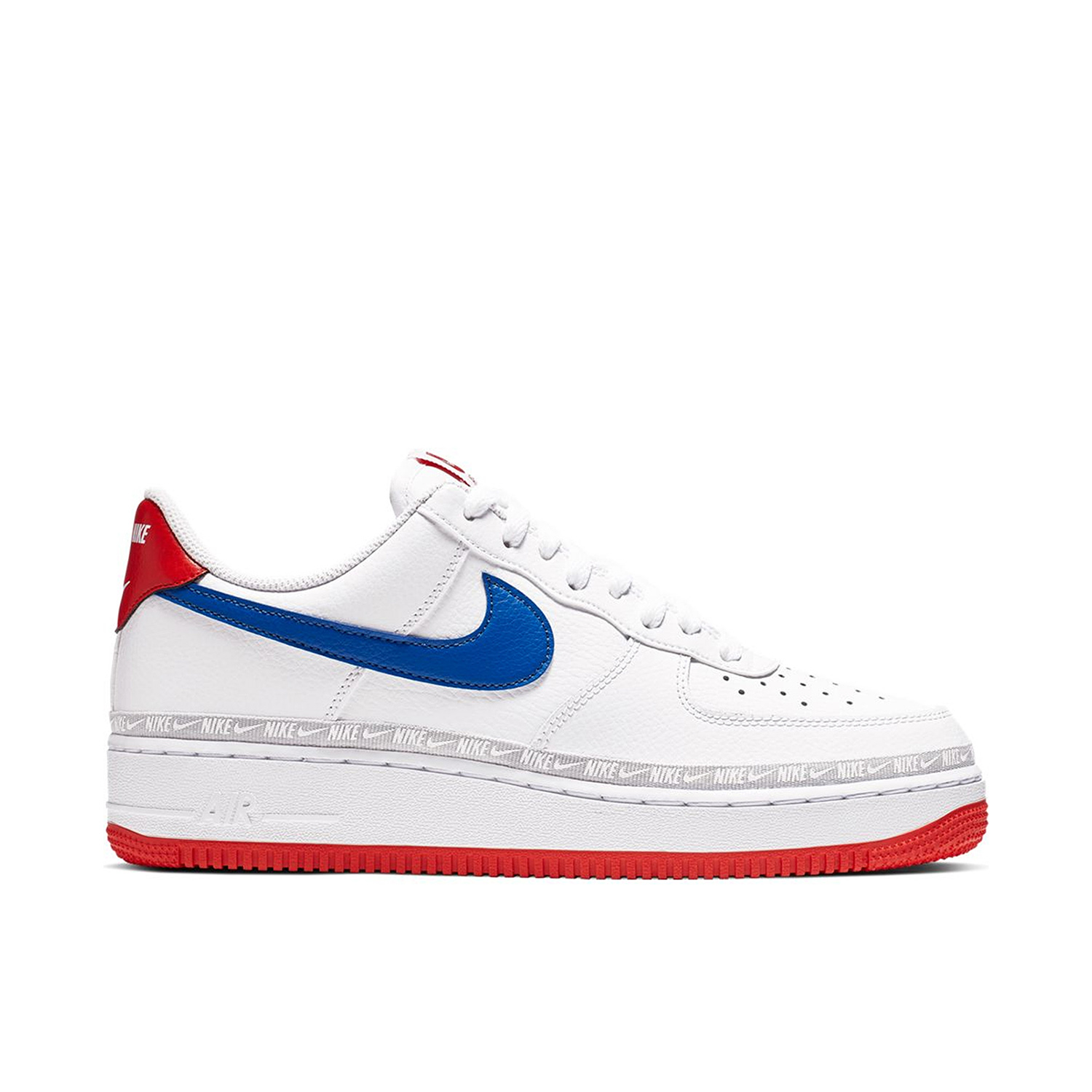 Nike Air Force 1 07 Low LV8 Overbranding White Red Blue CD7339 100 Laced