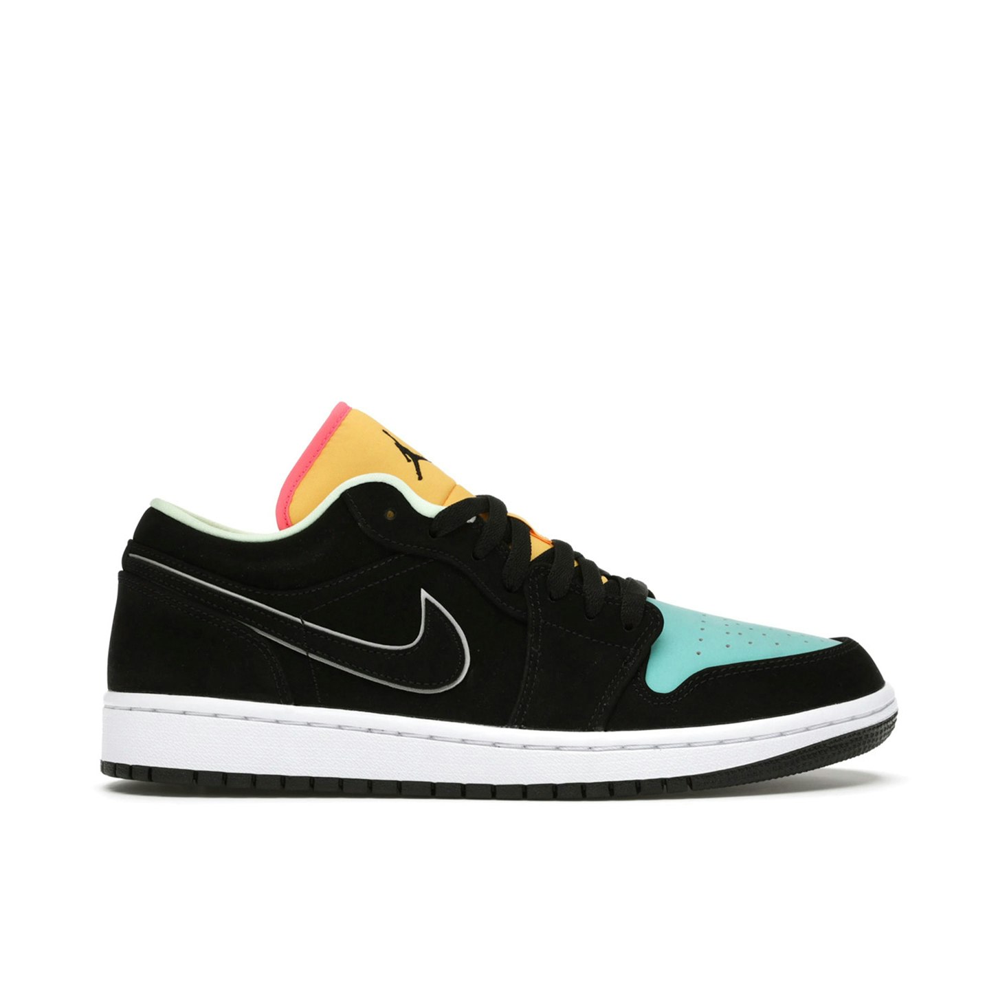 Air Jordan 1 Low Black Aurora Green Laser Orange