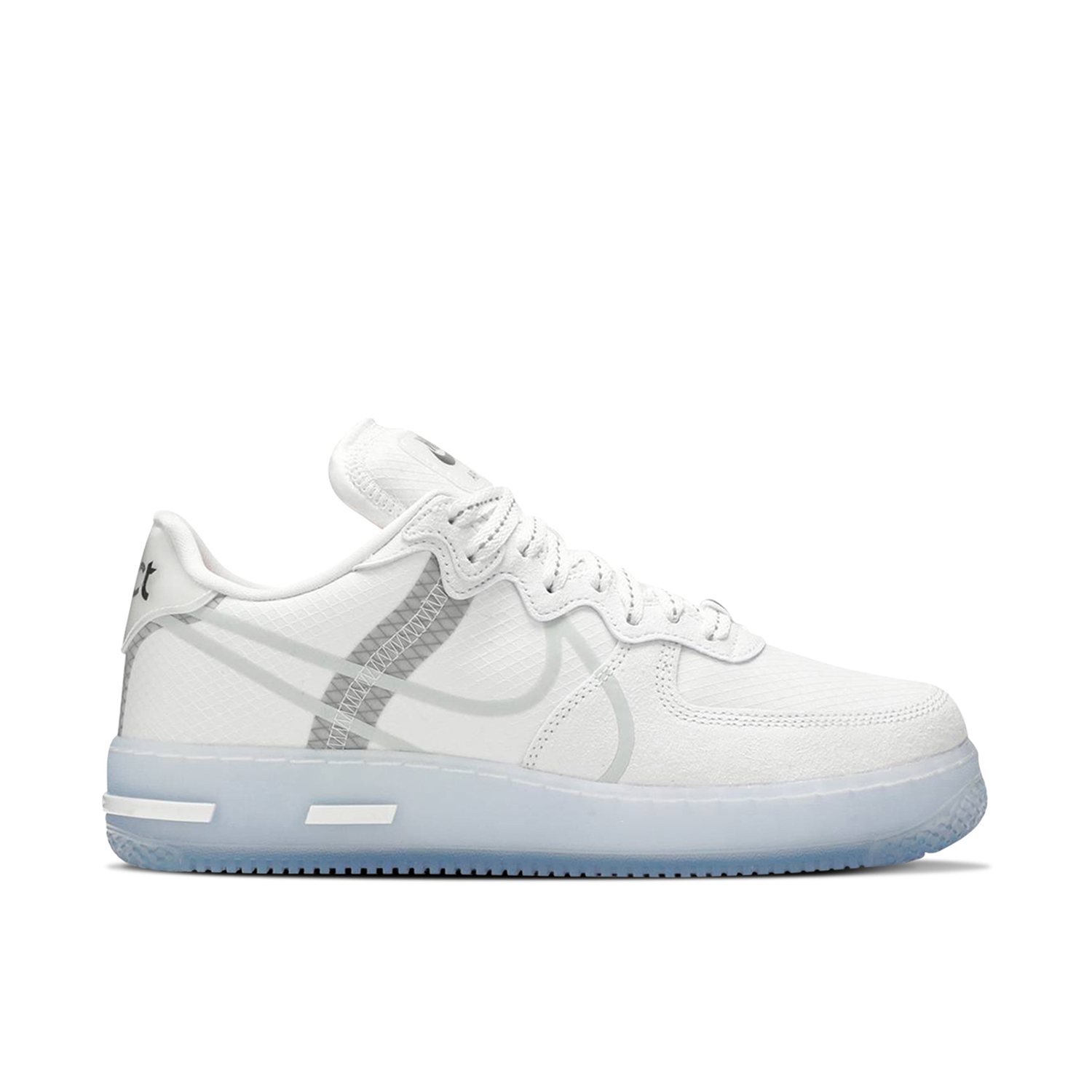 Nike Air Force 1 React White Ice Sole CQ8879 100 Laced