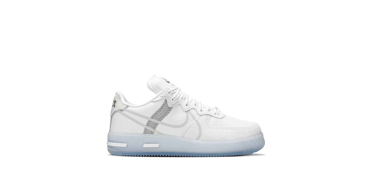 Nike Air Force React White Ice Sole CQ8879-100 Laced