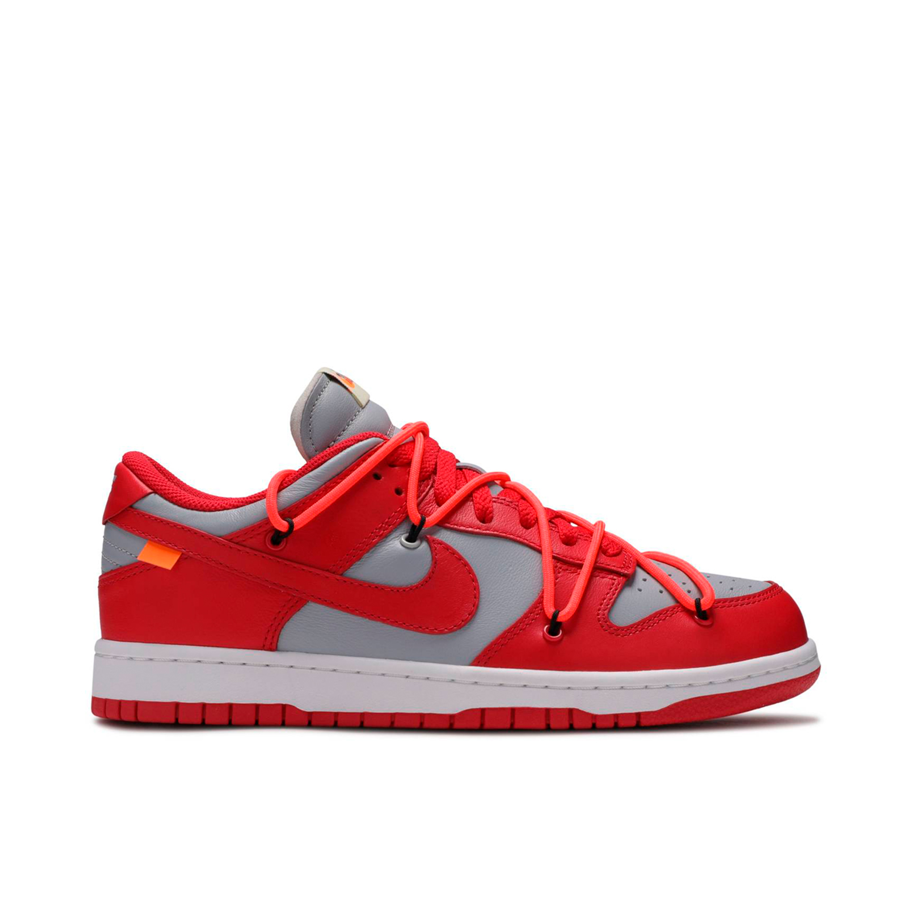 Off White x Nike SB Dunk Low Red CT0856 600 Laced