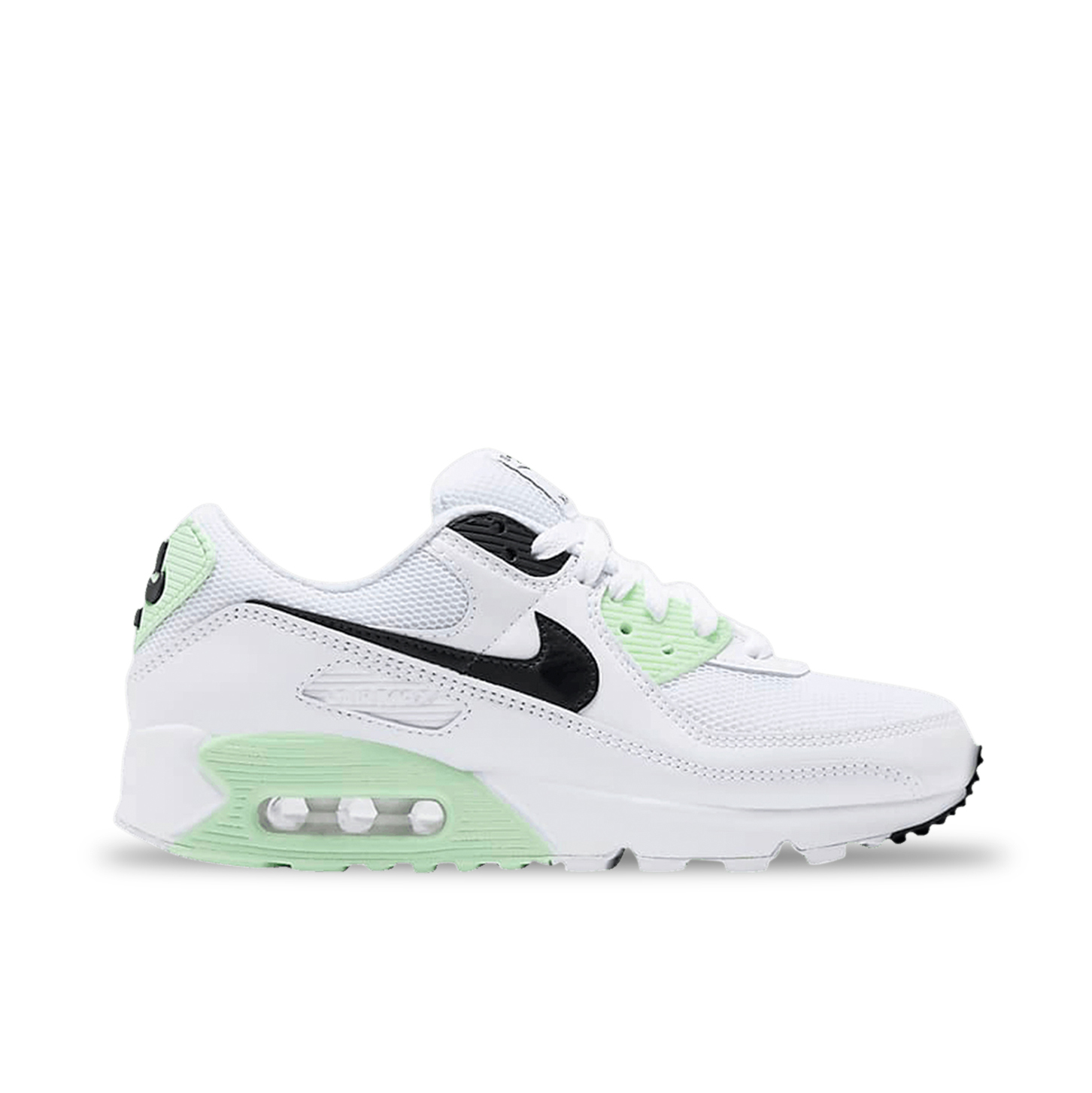 Nike Air Max 90 White Vapor Green Black fur Damen CT1039 101 Laced