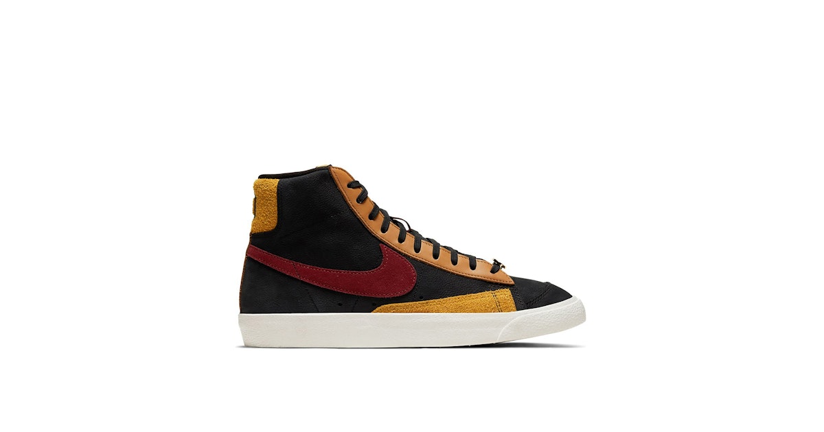 Nike Blazer Mid Black Red University Gold Womens | CU6442-001 | Laced