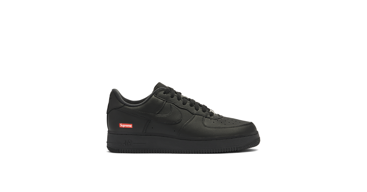 Nike Air Force 1 Low Supreme Black CU9225 001 Laced