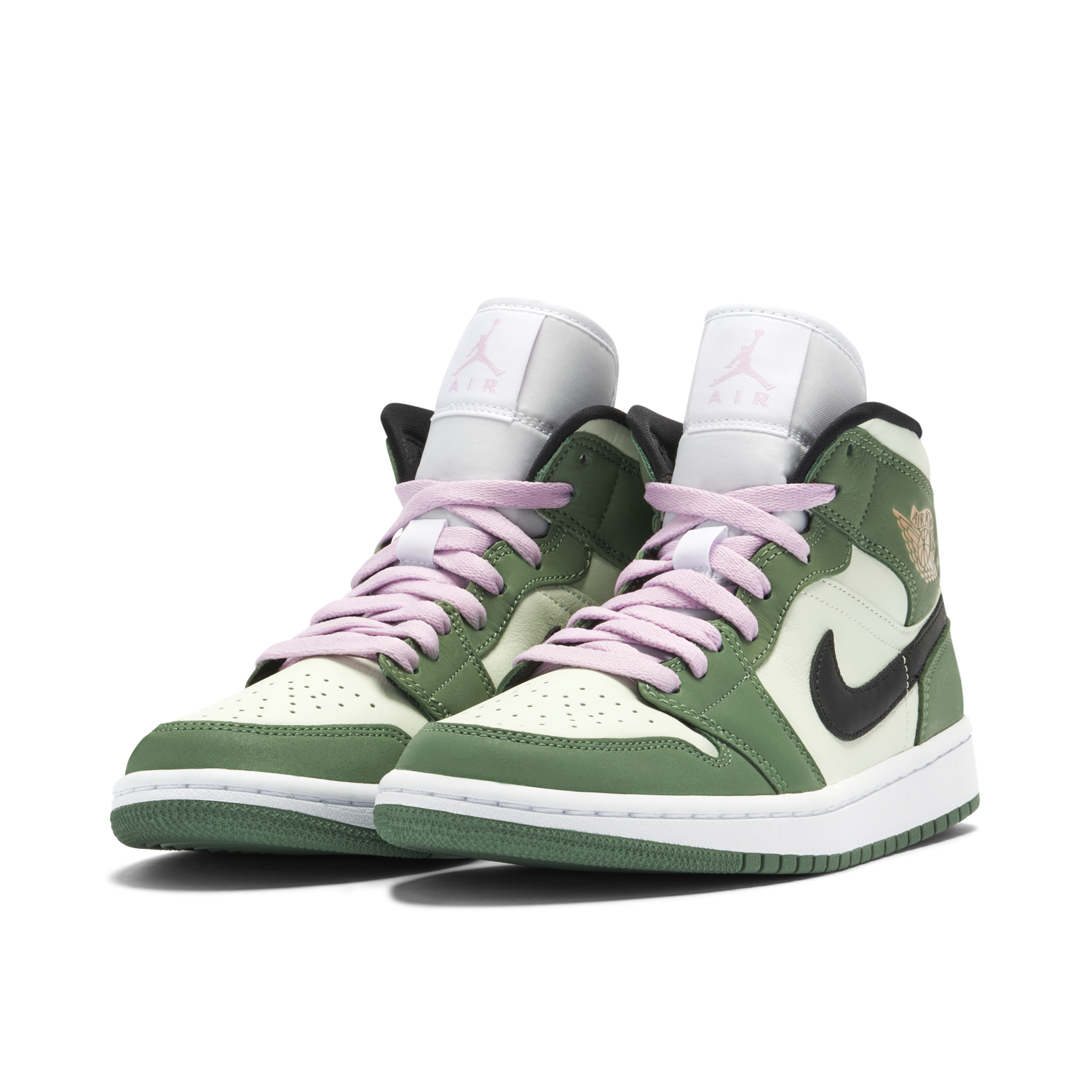 Pink and green jordans best sale