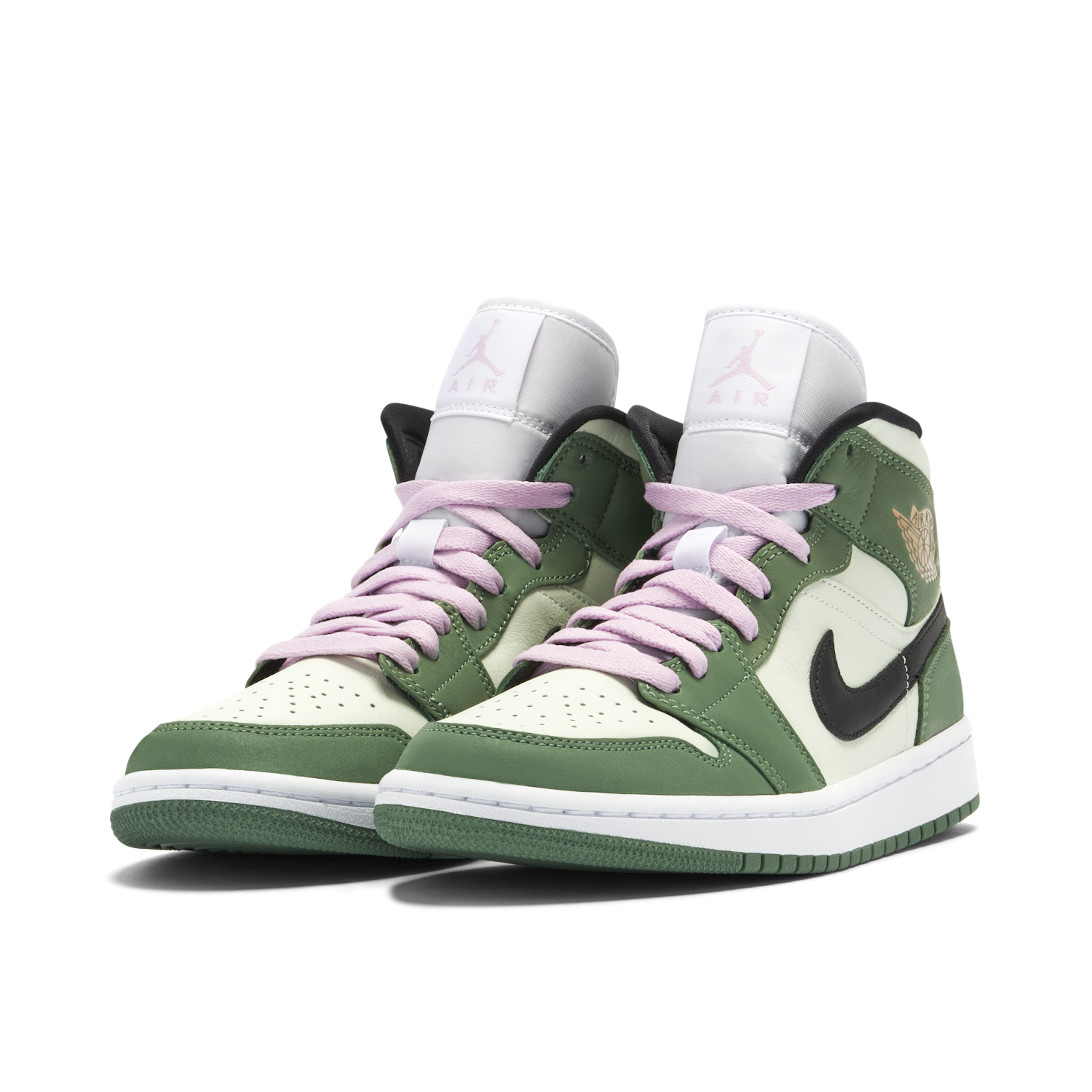 Pink and green jordan 1s on sale