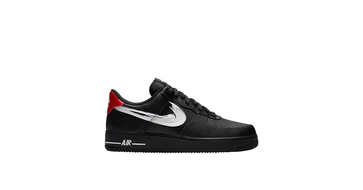 Nike Air Force Low Brushstroke Swoosh Black DA4657-001 Laced