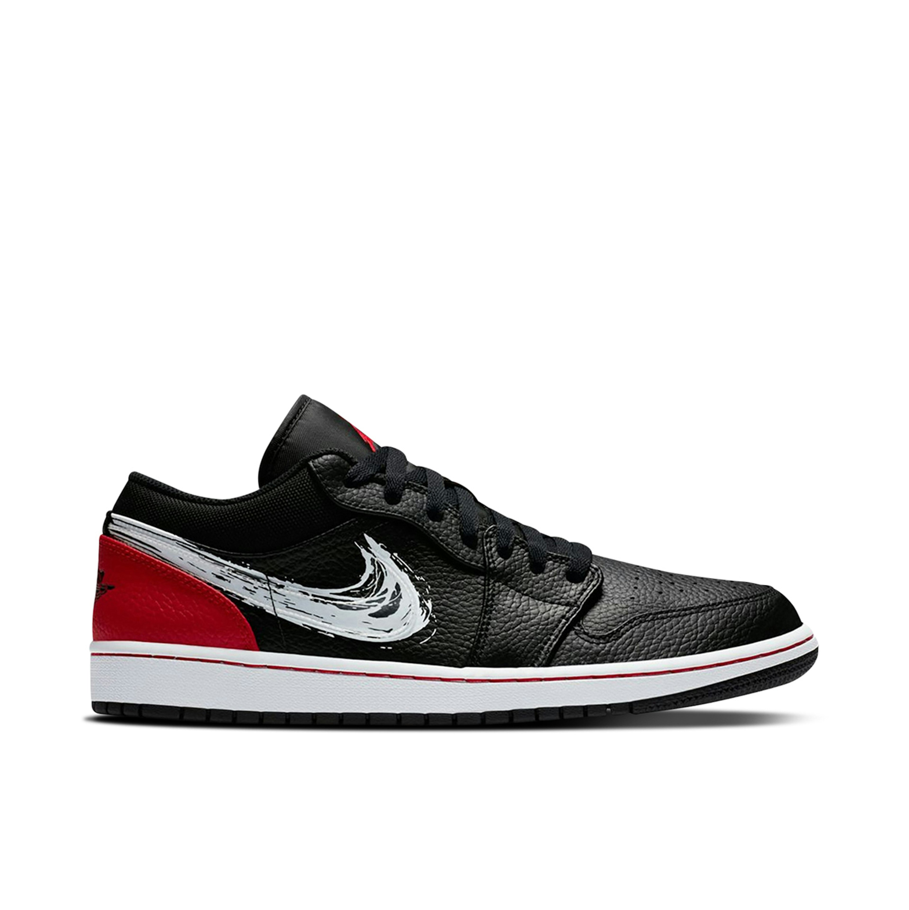 Air Jordan 1 Low Brushstroke Swoosh Black