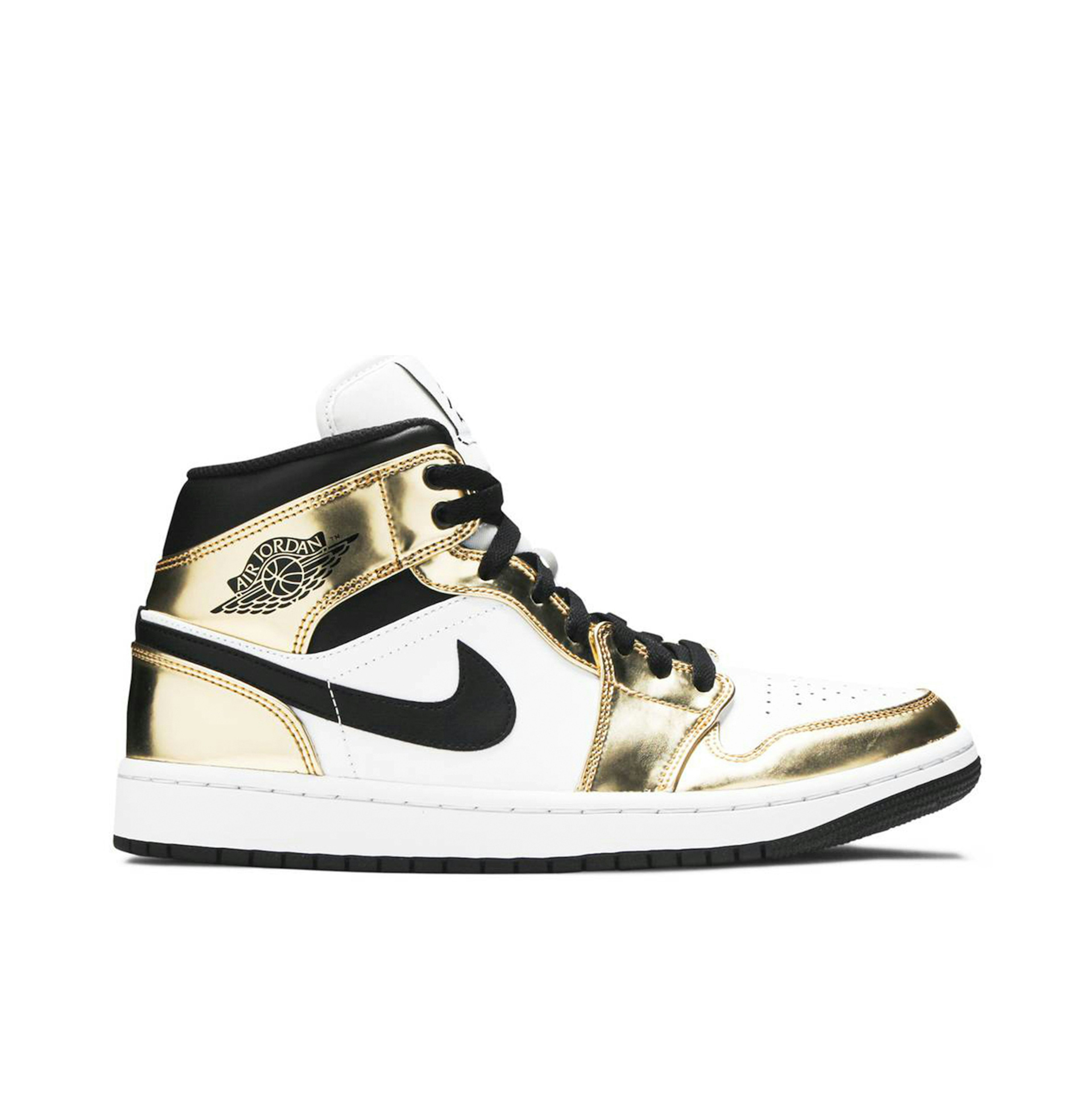 Air Jordan 1 Mid Metallic Gold Black White