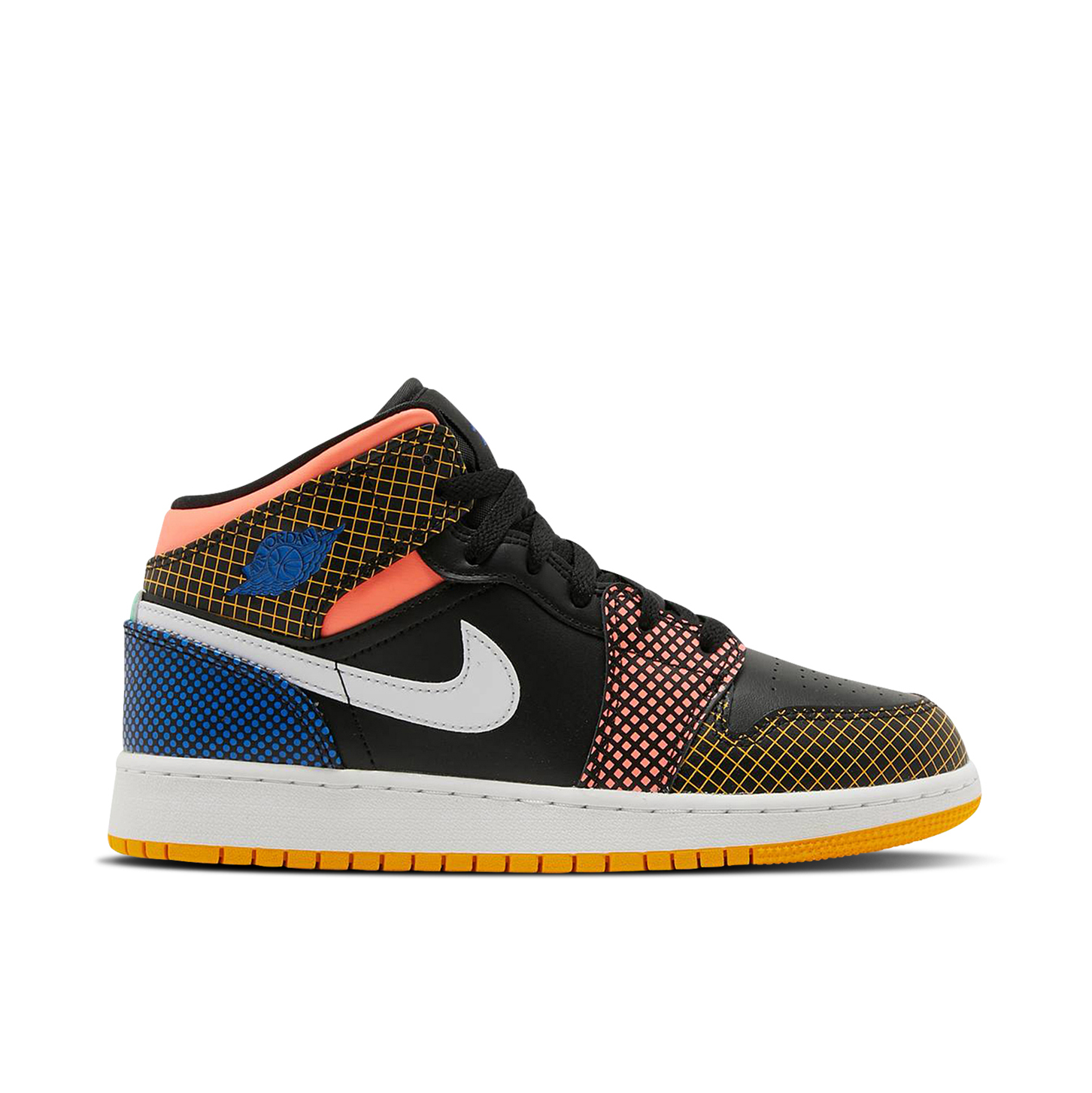 Air Jordan 1 Mid Multi Colour GS DC4092 001 Laced