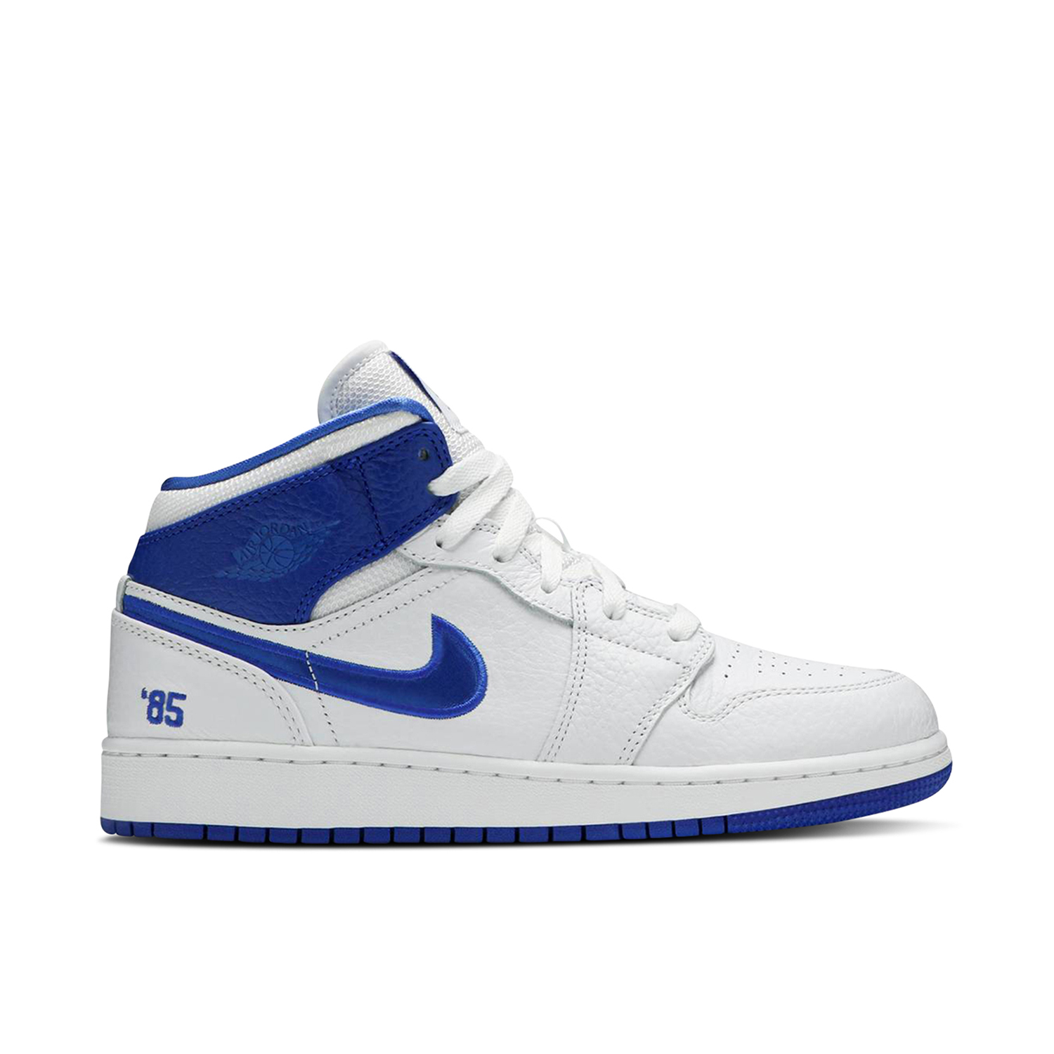 Air Jordan 1 Mid 85 White Red Blue GS DH0200 100 Laced