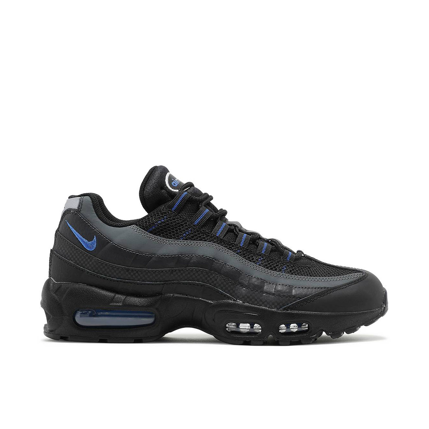 Nike Air Max 95 Essential Black Game Royal Blue DM9104 001 Laced