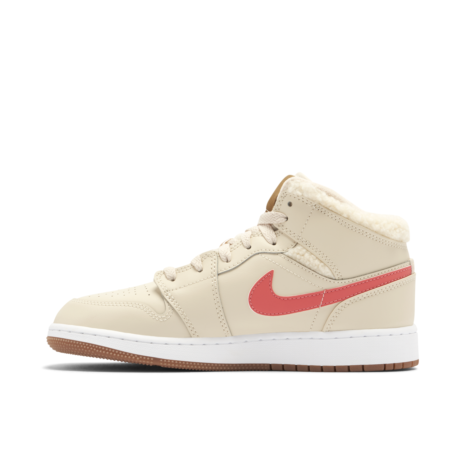 Air Jordan 1 Mid Fleece Pearl White GS