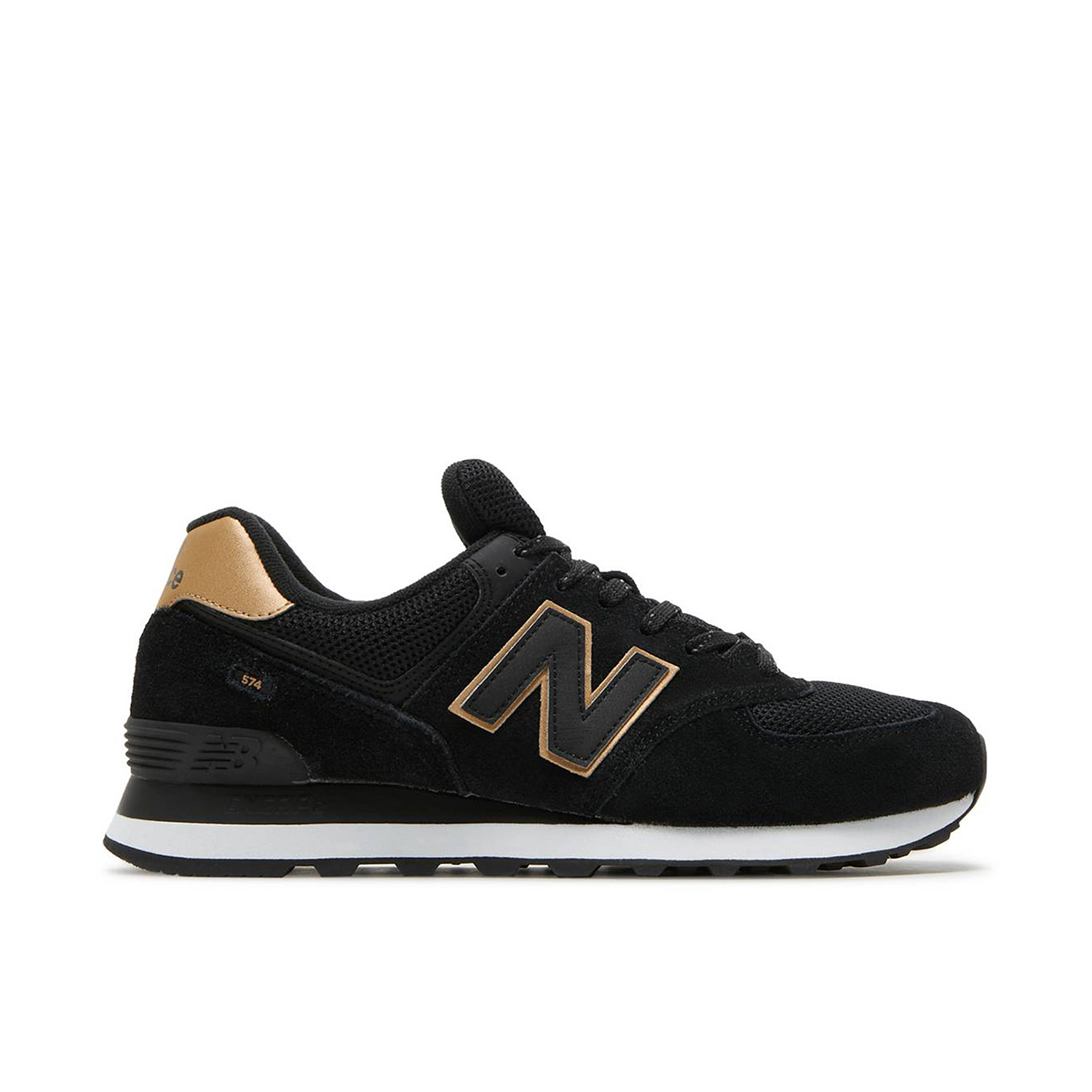 New balance shops 574 womens black and gold