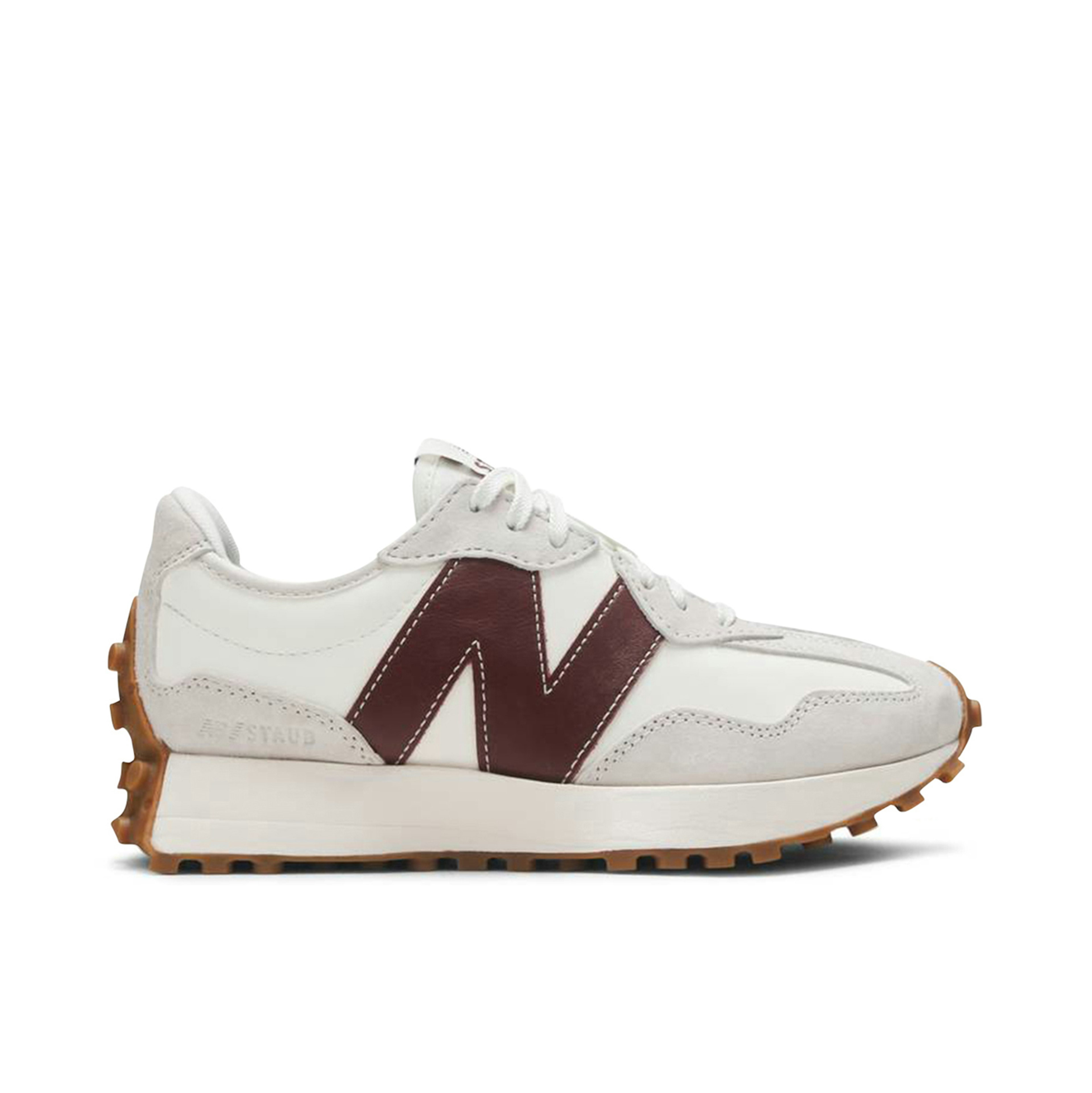 Staud x New Balance 327 Grey Burgundy Femme